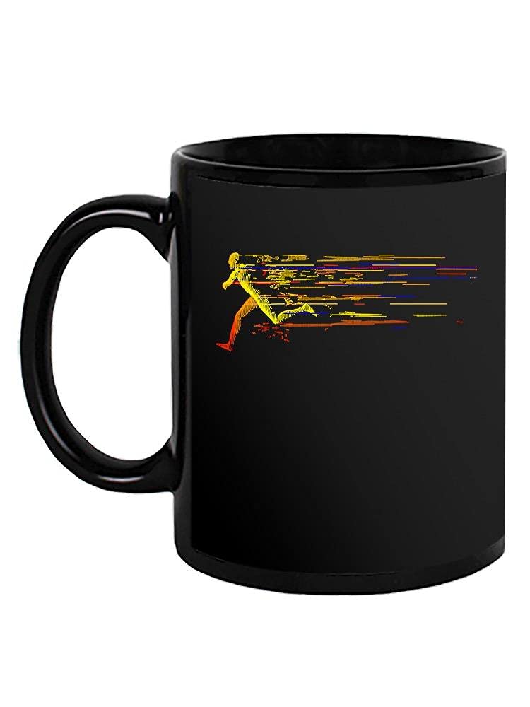 Smartprints Colorful Running Man Design Ceramic Coffee Mug - 11oz Insulated Travel Cup for Hot & Cold Drinks - Perfect Gift for Runners, Athletes & Fitness Enthusiasts - Ideal for Home, Office & Gym Use