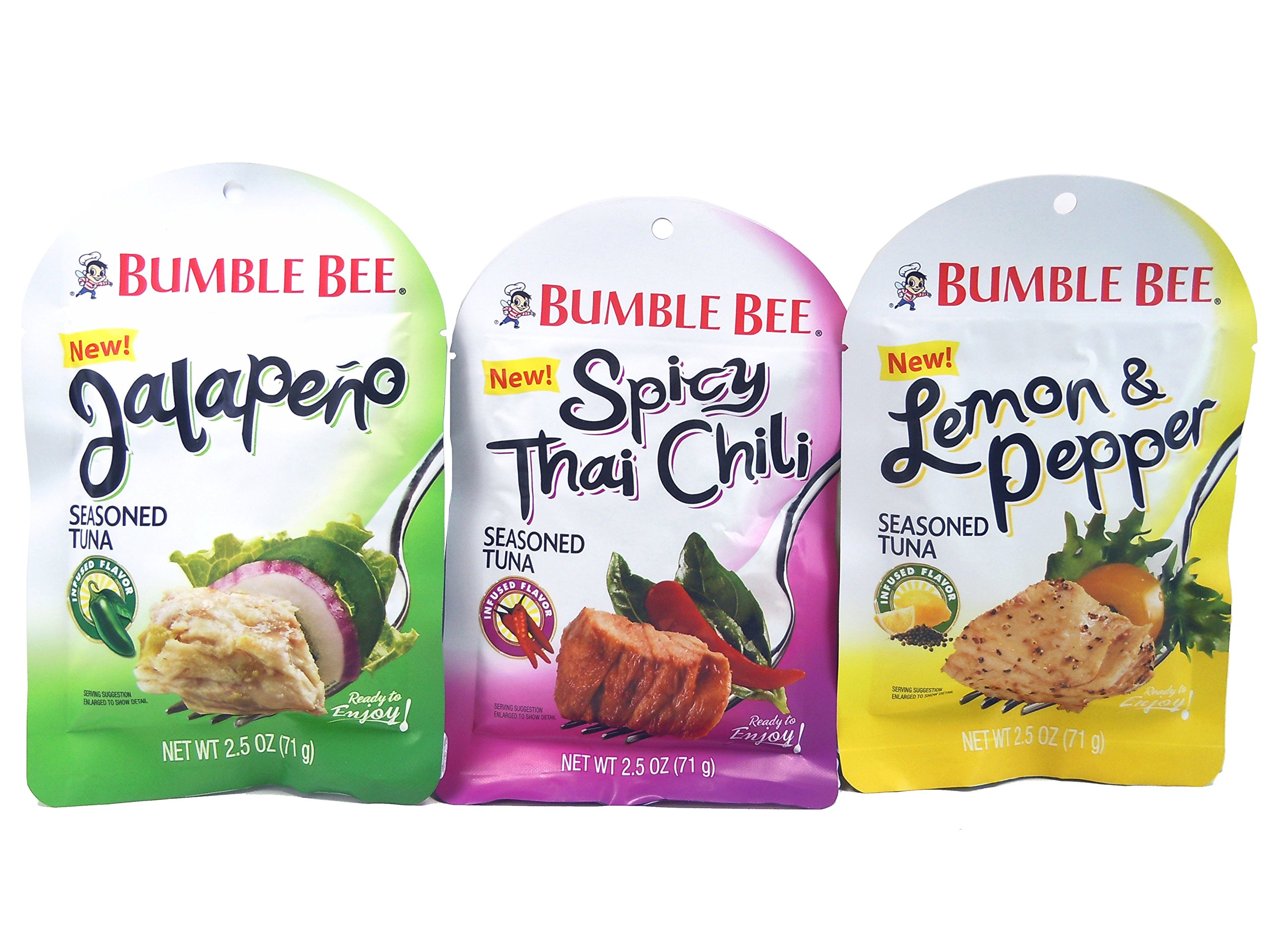 Bumble Bee Lemon & Pepper Seasoned Tuna Pouch - 3 Pack (2.5 Oz Each) | High Protein, Low Carb Snack for Lunch, Camping & Emergency Food Supply