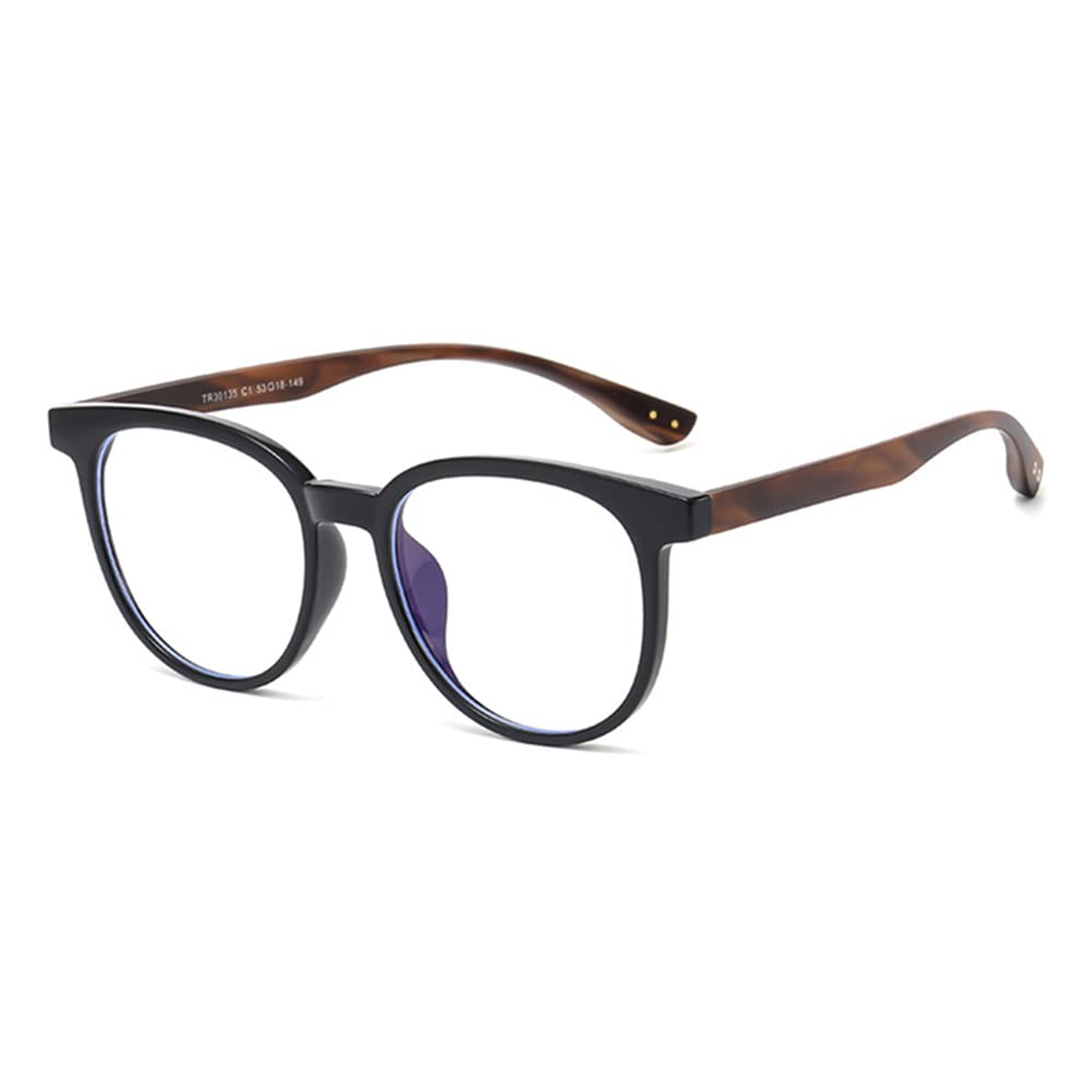 Blue Light Blocking Glasses for Women & Men - Anti Eyestrain Computer Reading Glasses with Retro Round Frame - Perfect for Office Work, Gaming & Screen Time
