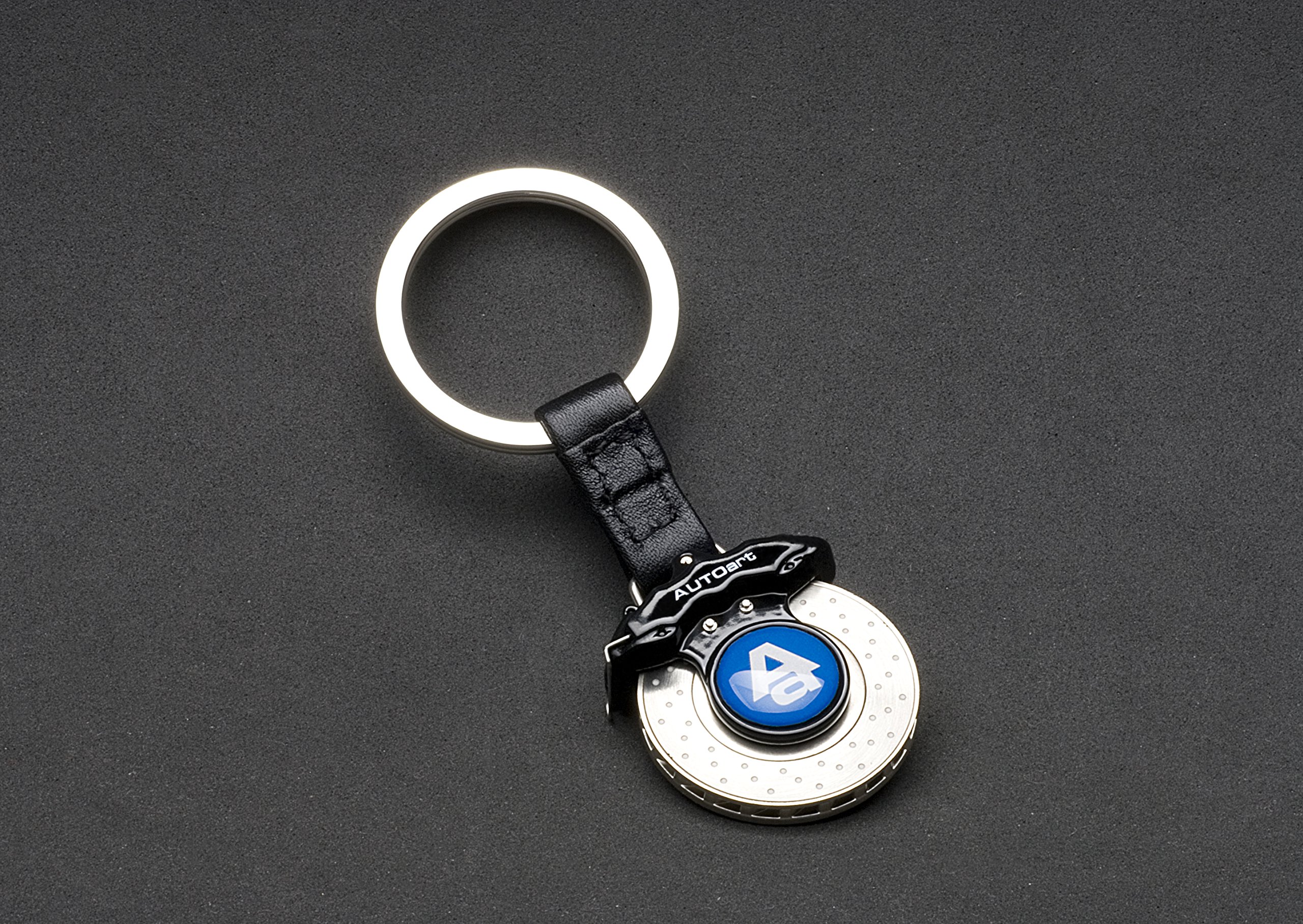 AUTOart 40093 Black 6-Pot Caliper Brake Disc Keychain - Perfect for Car Enthusiasts & Automotive Gifts