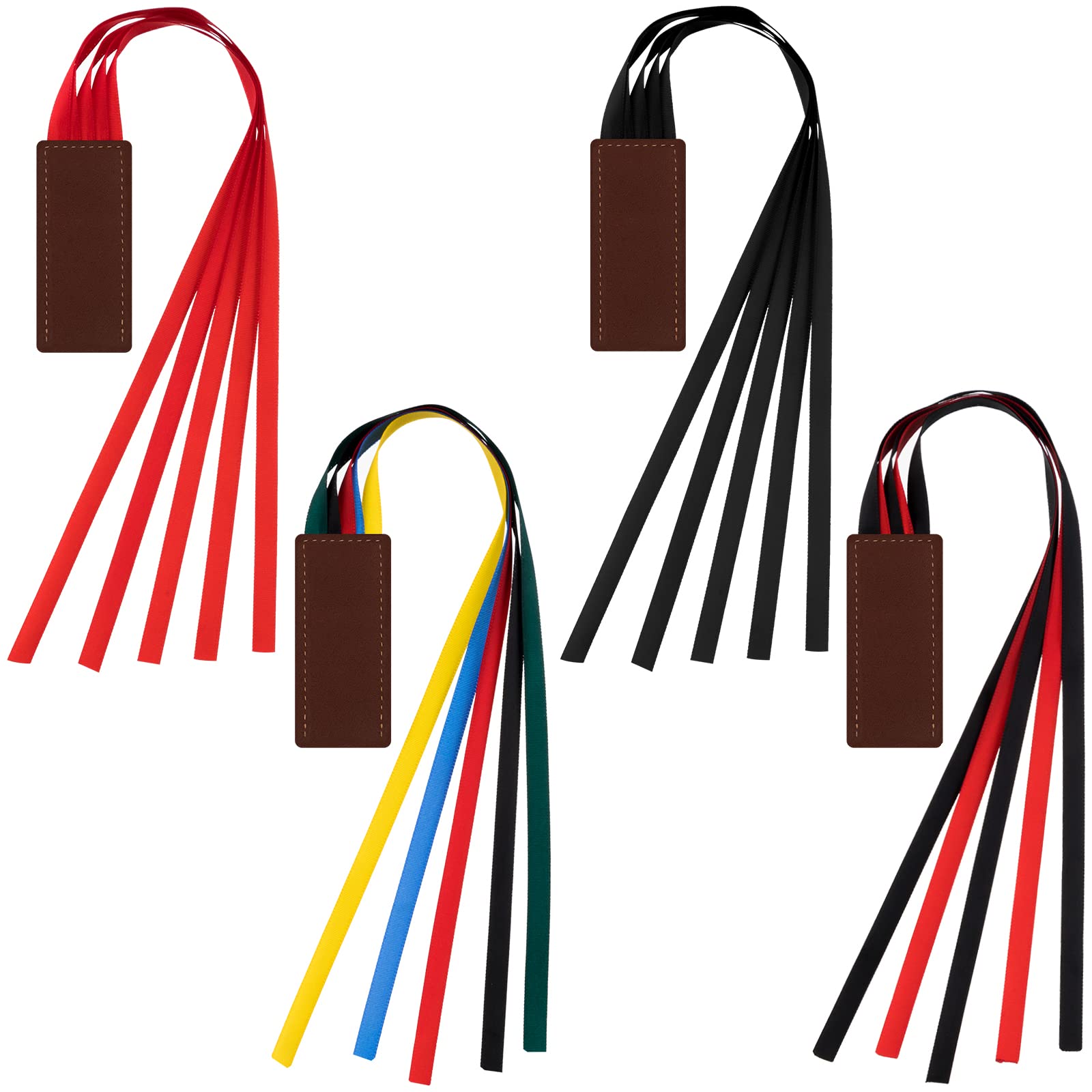 4-Piece Colorful Leather Bible Ribbon Bookmarks Set - Stylish String Book Markers for Bible Study, Journaling & Gift Giving - Perfect for Church, Home & Travel Use
