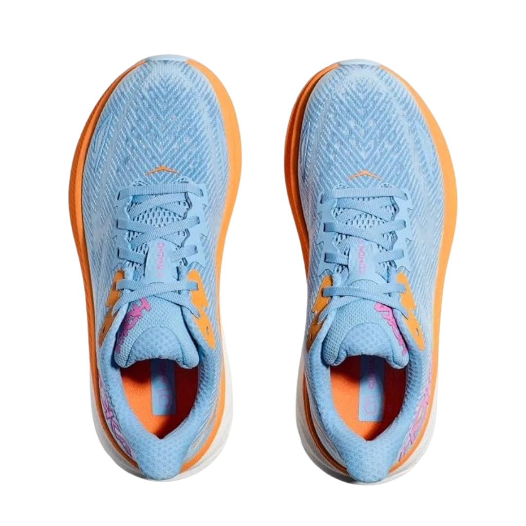 HOKA Women's Clifton 9 Running Shoes - Airy Blue/Ice Water (B Width) | Lightweight Cushioned Sneakers for Road Running, Jogging & Gym Workouts