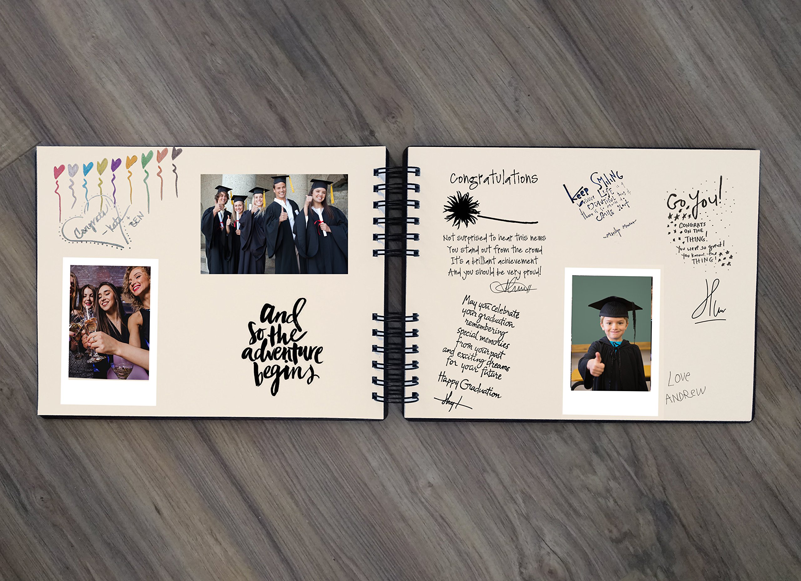Personalized Wooden Graduation Guest Book - Custom Rustic Photo Album for Graduation Party Decorations & Gifts | Made in USA | Perfect for Graduation Ceremonies, Open House Events & Memory Keepsakes