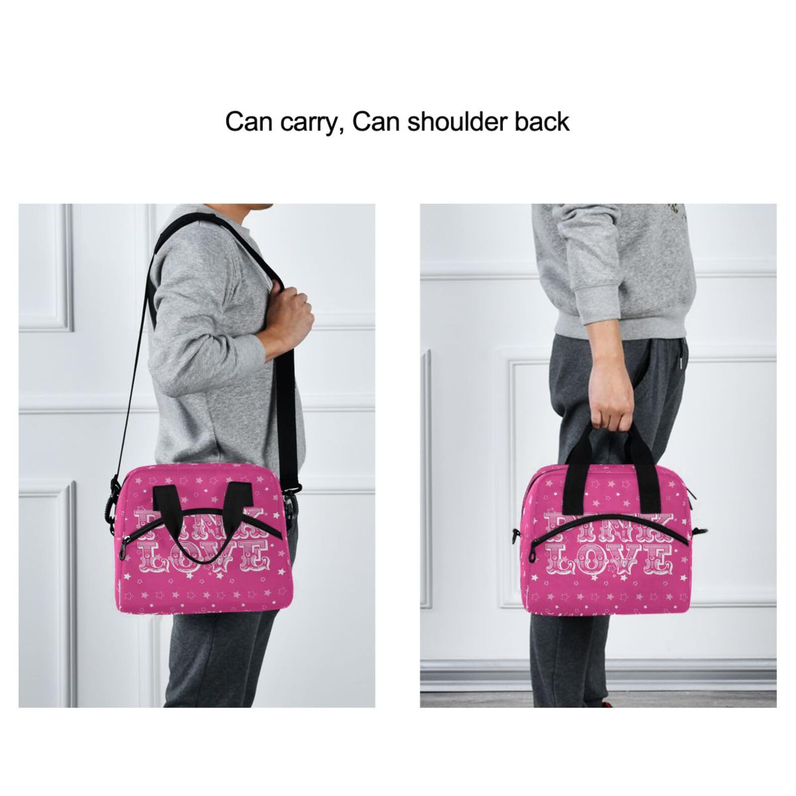 ALAZA Insulated Pink Lunch Bag for Women - Leakproof Crossbody Lunch Tote with Adjustable Shoulder Strap - Thermal Lunch Box Purse & Cooler Bag for Nurses, Teachers, Office Workers - Perfect for Work, School & Picnics