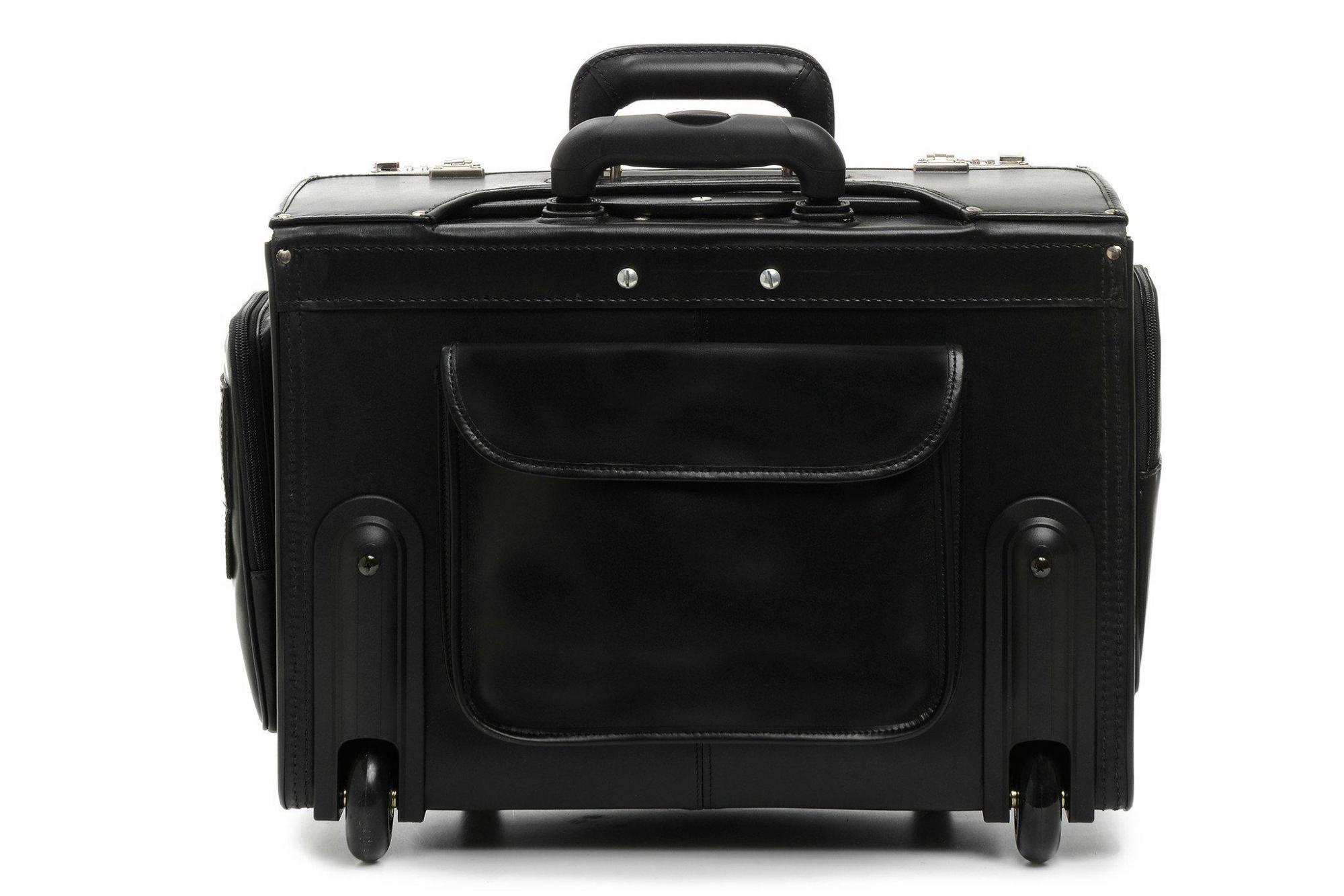 Korchmar Counselor Rolling Catalog Case - Professional Leather Briefcase for Business Travel & Office Use - Durable Laptop Bag with Wheels for Men & Women
