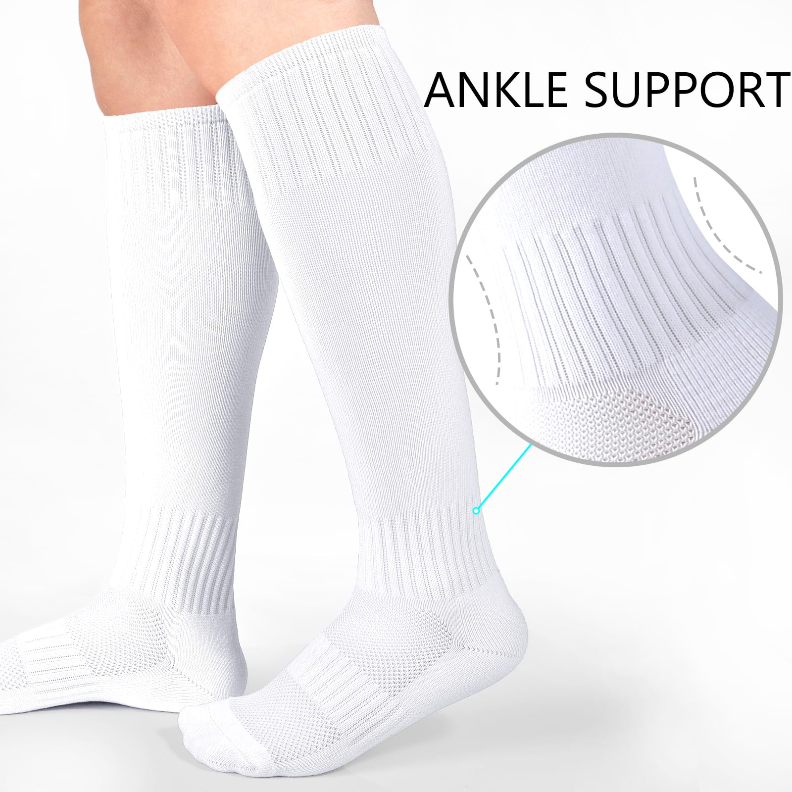 **LO SHOKIM Youth Soccer Socks - Knee High Athletic Socks for Boys & Girls - Football, Baseball, Softball Sports Tube Stockings - Perfect for Training, Games & School Sports**