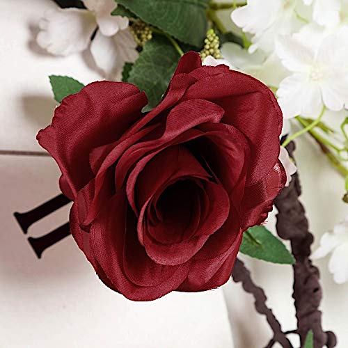 6ft Silk Rose Flower Garland with Leaves - Elegant Wedding Centerpiece, Party Decor, Bouquet Arrangement for Wholesale (Perfect for Weddings, Baby Showers & Home Decoration)
