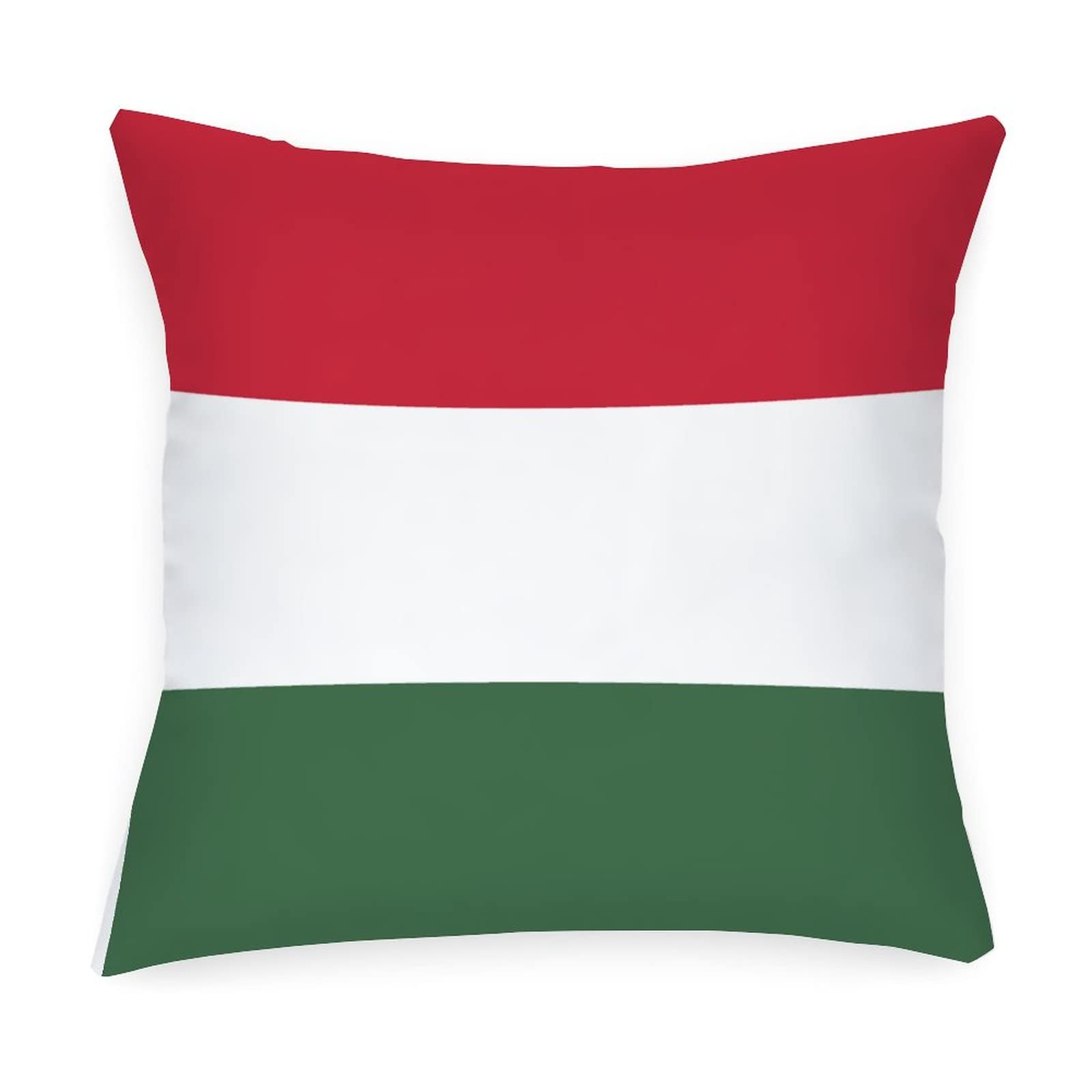 Hungary Flag Throw Pillow Covers 20x20 Inch - Waterproof Outdoor Cushion Cases for Patio, Garden, Couch & Tent - National Flags Home Decor Accent Pillows
