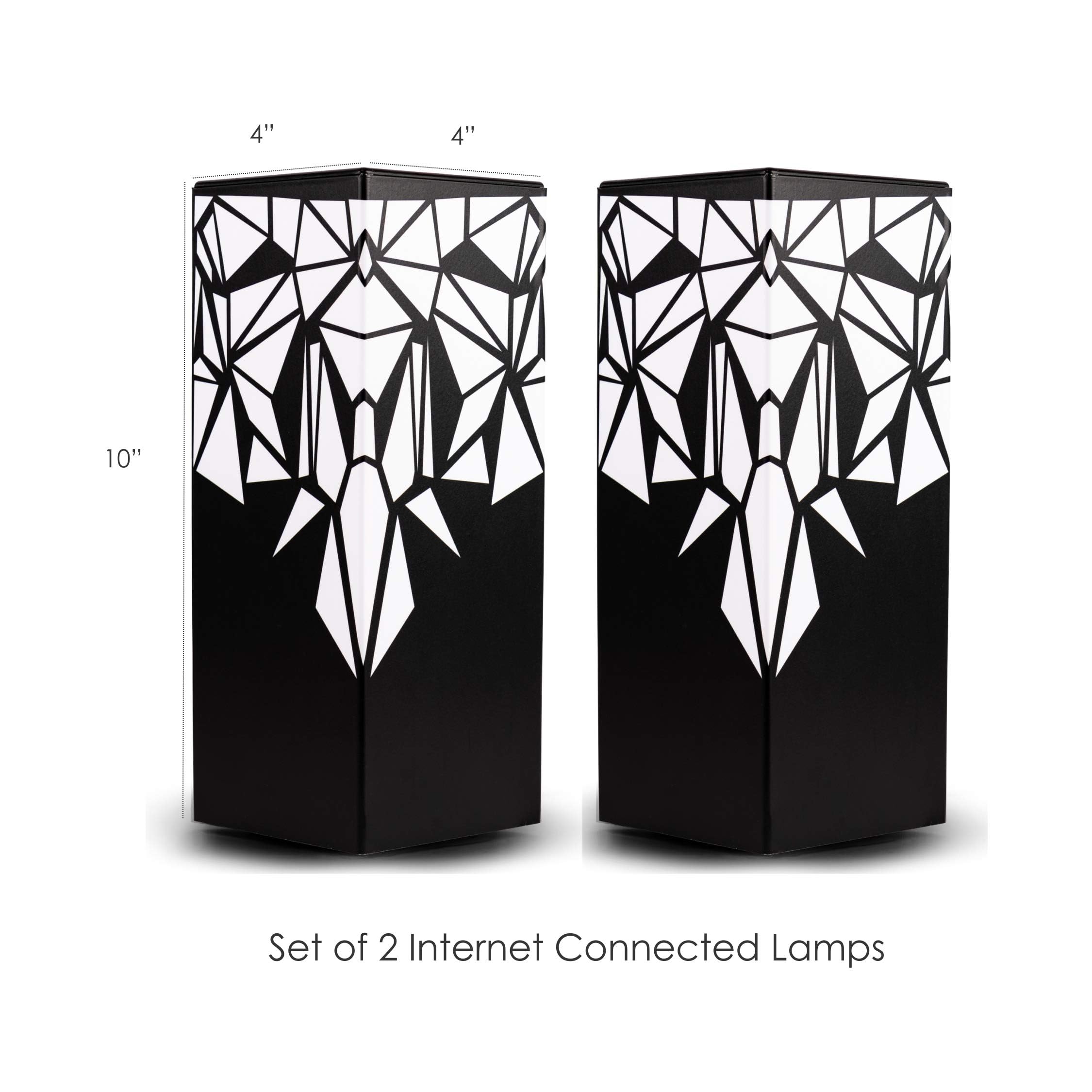 ZOCI VOCI Telepathy® Long Distance Touch Lamps - Friendship Lamps for Couples & Best Friends (No Subscription Needed) | Unique Long Distance Gifts with Raining Diamond Design, Set of 2 | Perfect for Anniversaries, Valentine's Day & Long-Distance Relationships
