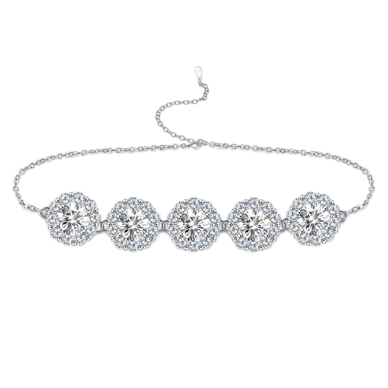 Moissanite Tennis Bracelet for Women - 8.5 Inch Sterling Silver Wedding Bracelet - 1 Carat D Color VVS1 Clarity - Elegant Jewelry Gift for Girls & Brides - Perfect for Anniversaries, Engagements & Special Occasions