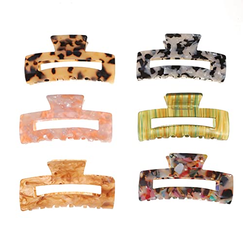 6 PCS Fashion Barrettes Tortoise Shell Hair Clips for Women & Girls - Geometric Hair Claws for Styling, Hairpins & Hair Accessories - Perfect for Parties, Weddings & Everyday Use