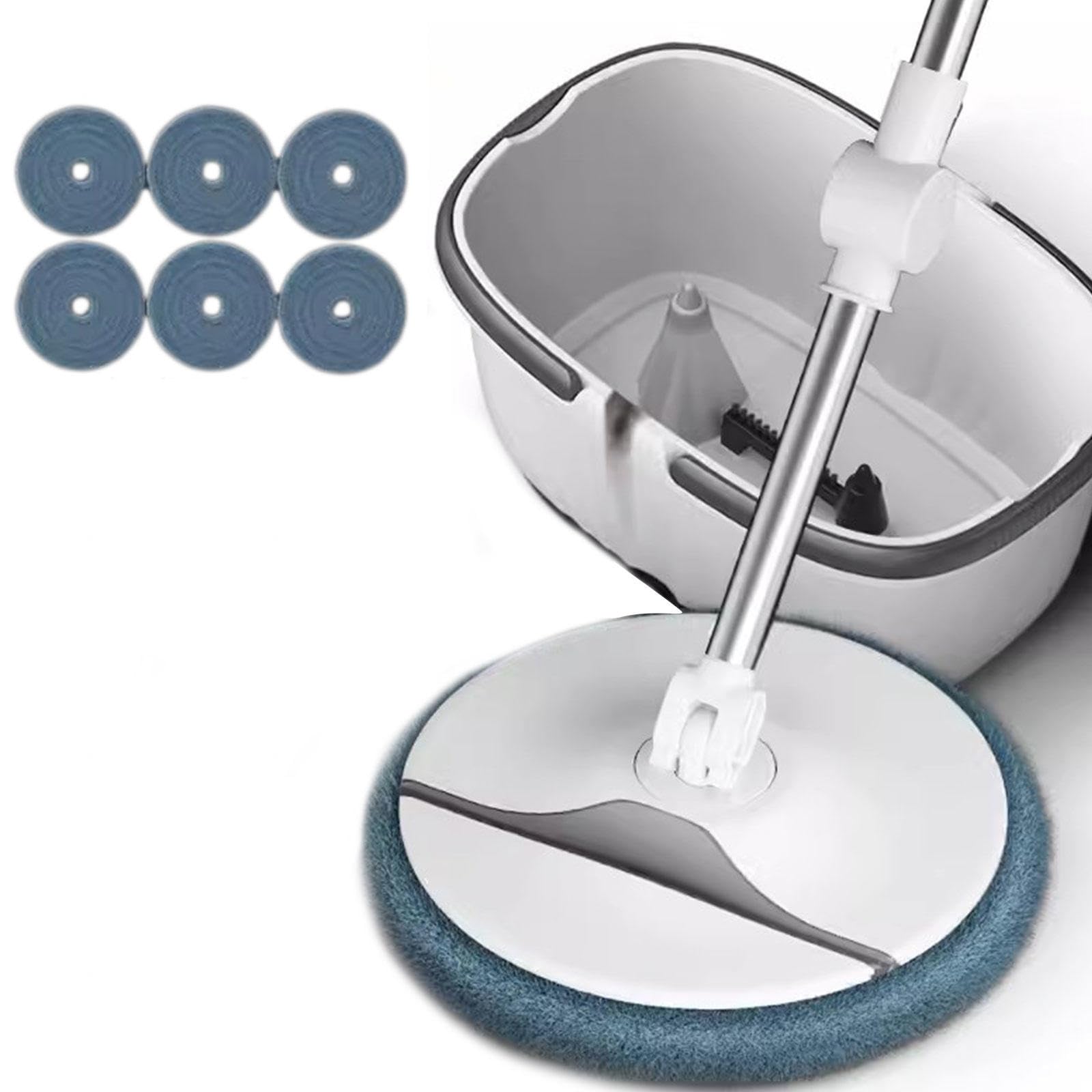 Self Cleaning Spin Mop and Bucket Set with 6 Microfiber Pads - 53
