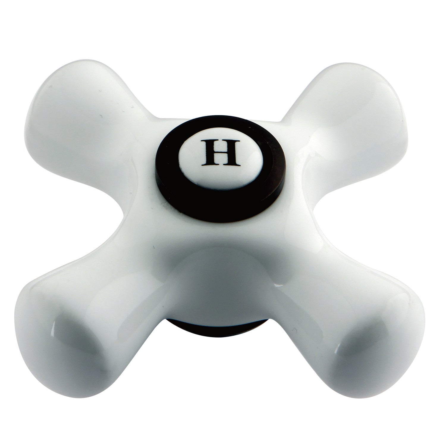 Vintage Porcelain Cross Handle Faucet (Hot Side) - Oil Rubbed Bronze Finish for Bathroom & Kitchen Sink - Perfect for Farmhouse, Rustic, and Traditional Home Decor