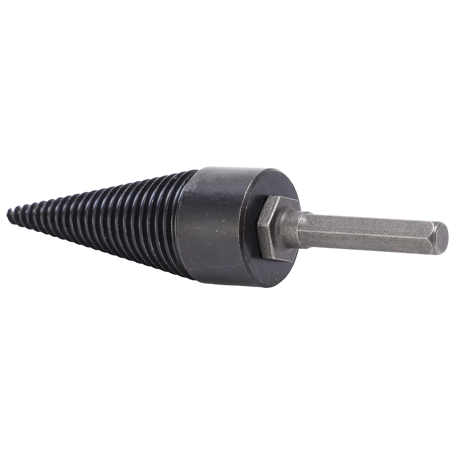 32mm High-Speed Steel Drill Bit for Wood Splitting - Heavy Duty Hex Handle Screw Cone Driver - Compatible with Electric Hammer & Firewood Log Splitter - Perfect for DIY Woodworking, Fireplace Log Preparation, and Outdoor Wood Processing