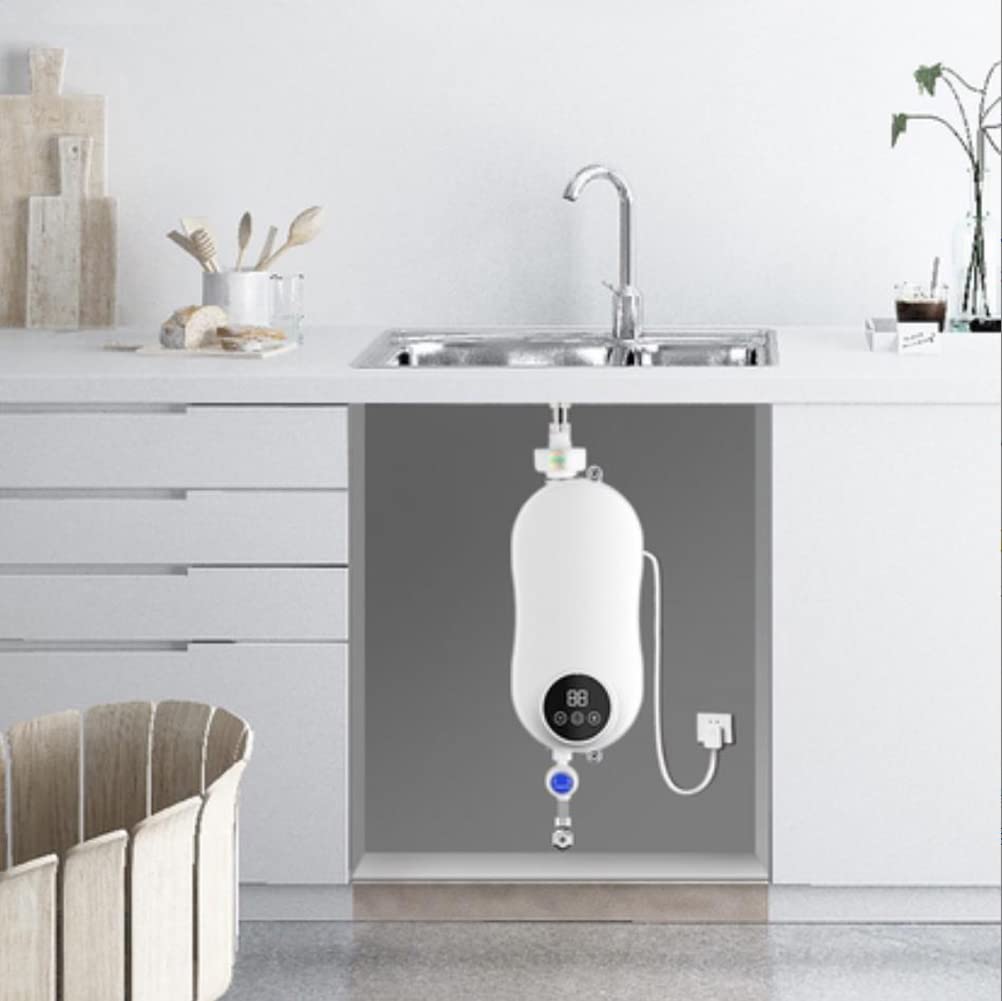 **Instant Electric Tankless Water Heater for Shower & Kitchen - On-Demand Hot Water Faucet for Bathroom & Sink - Perfect for Small Homes, Apartments & RVs**