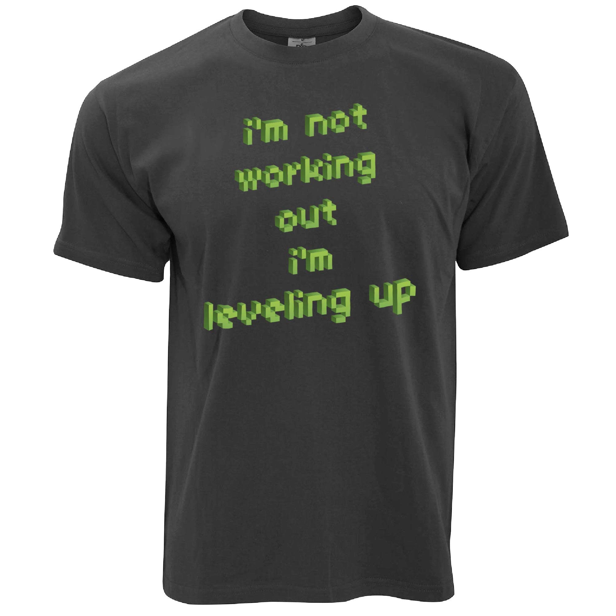 Funny Gaming T-Shirt - 'Not Working Out, I'm Leveling Up' Slogan - Gamer Humor Apparel for Men & Women - Perfect for Gaming Conventions, Esports Events & Casual Wear