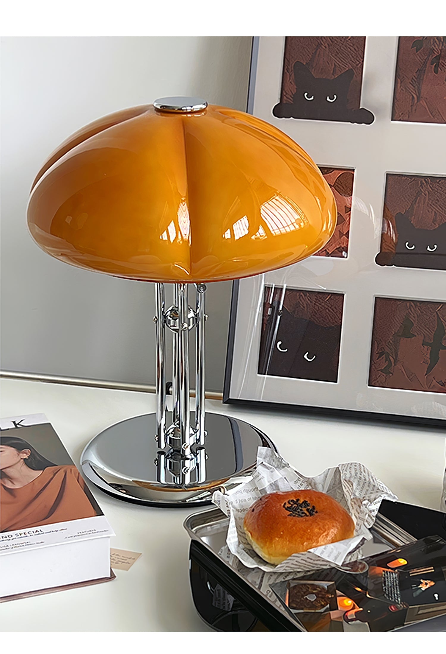 Modern Mushroom Bauhaus Table Lamp - Minimalist Nordic Style Bedside Lighting for Living Room, Bedroom & Office Decor