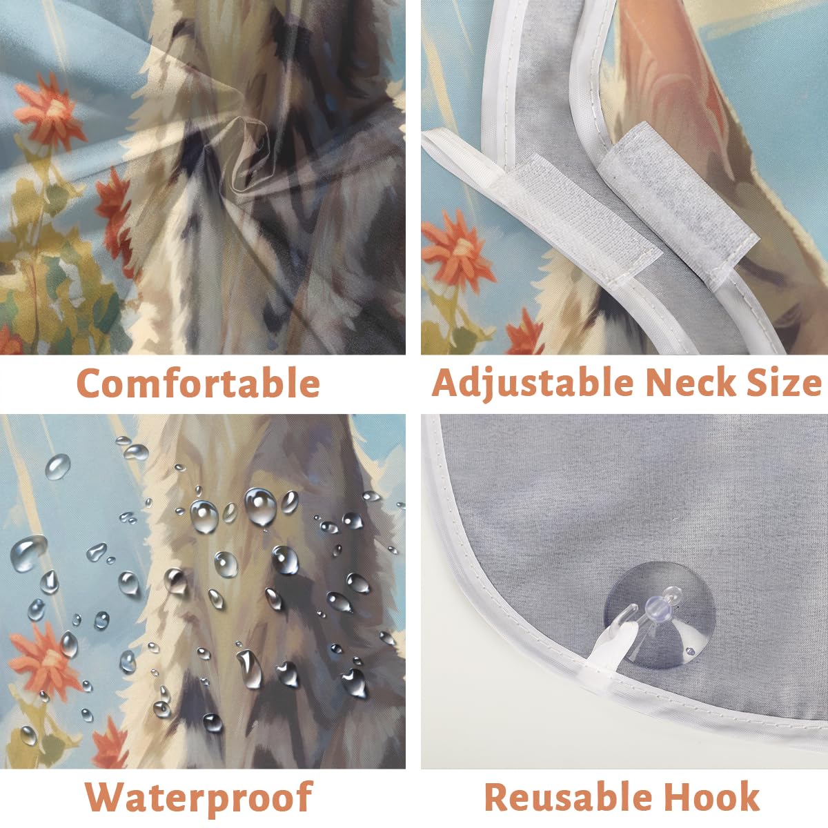 Waterproof Cat Beard Shaving Bib for Men & Women - Artist Apron for Hair Dye, Makeup & Barbering - Sink Hair Catcher for Beard Trimming & Lineup - Perfect Gift for Barbers & Stylists (Great for Home Grooming, Salon Use & Creative Projects)