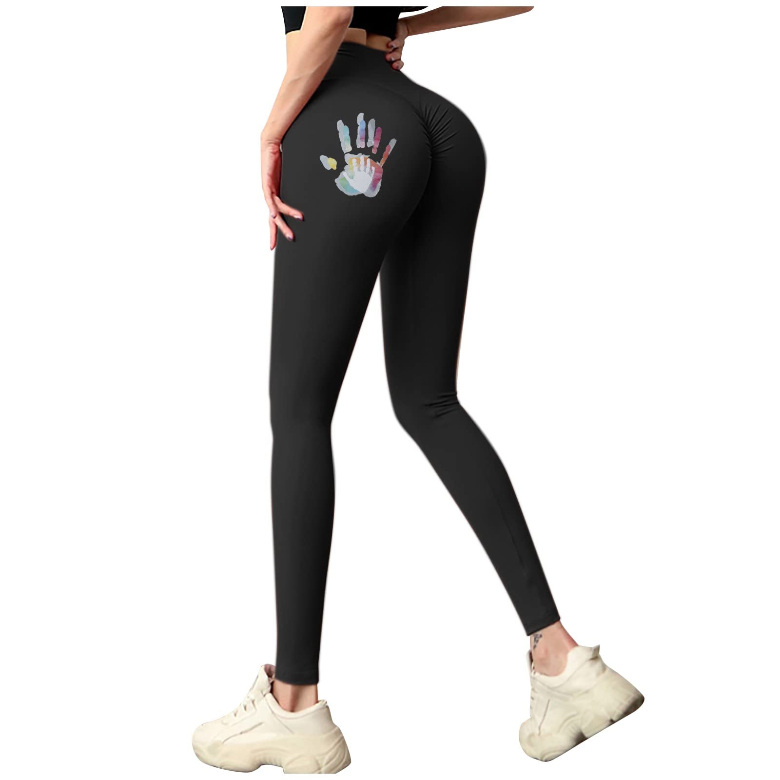 Women's High Waist Yoga Pants - Printed Peach Hip Workout Leggings for Fitness, Running & Gym | Perfect for Yoga, Pilates & Lounge Wear