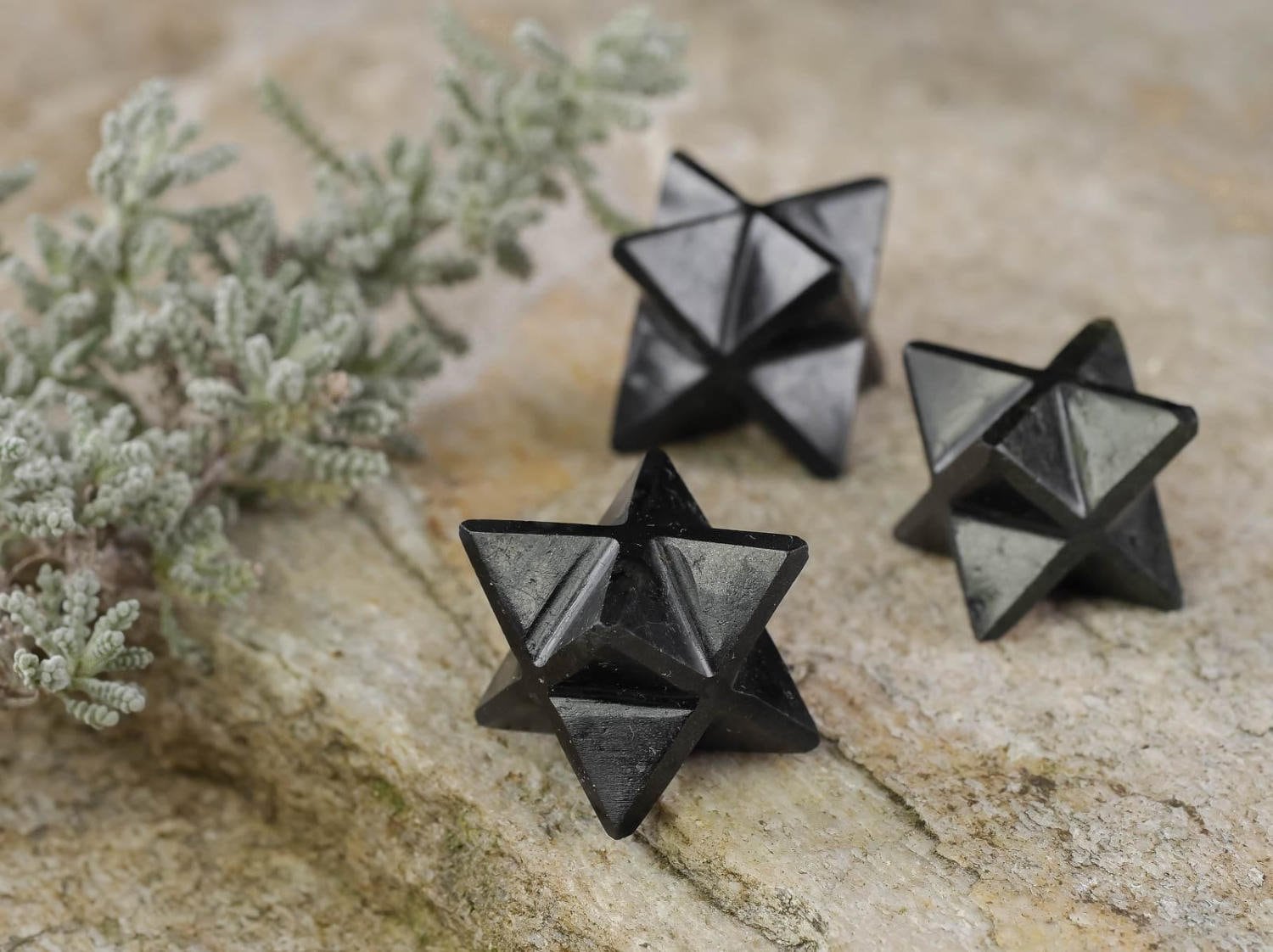BLACK TOURMALINE Crystal Merkaba - Sacred Geometry Star for EMF & Empath Protection, Healing Crystal Decor, Unique Spiritual Gift for Home & Office (E0233) | Meditation, Energy Cleansing & Feng Shui