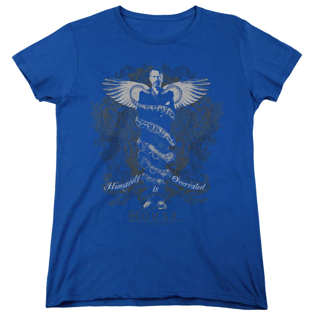 House Humanity is Overrated Women's T-Shirt | Funny Sarcastic Graphic Tee | Casual Cotton Shirt for Women | Perfect for Everyday Wear, Parties & Gifts