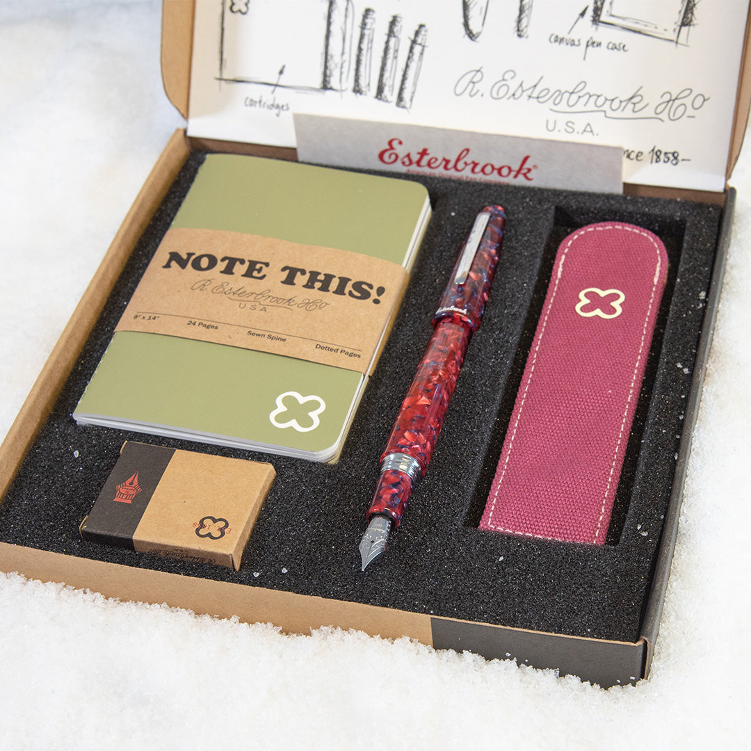 Esterbrook Estie Oversize Scarlet Fountain Pen with Gift Box - Premium Writing Instrument for Calligraphy, Journaling & Elegant Gifting