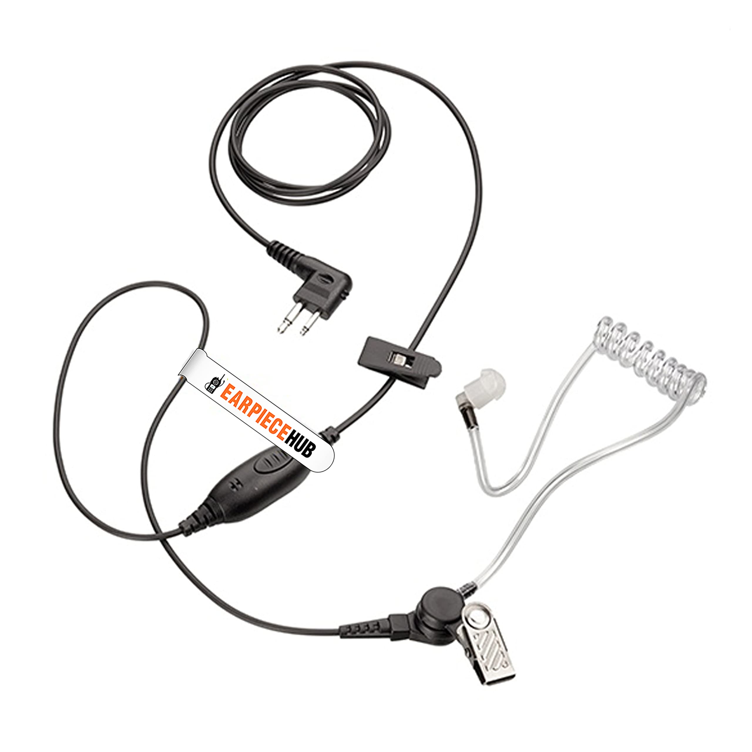 Motorola 2 Pin In-Line PTT Earpiece for CP040, GP300, XTN & DTR Radios - Hands-Free Communication for Security, Construction & Event Staff