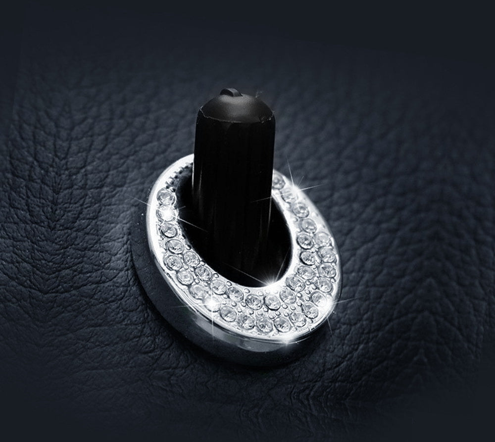 4PCS Oval Crystal Bling Alloy Door Lock Pin Decorative Rings for Mercedes CLA GLA - Luxury Car Accessories for Enhanced Interior Style & Protection