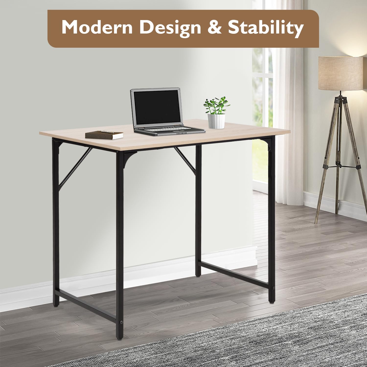 Best 32 Inch Computer Desk for Home Office - Modern Simple Design Study Writing Desk with Natural Finish - Perfect for Small Spaces, Remote Work & Online Classes