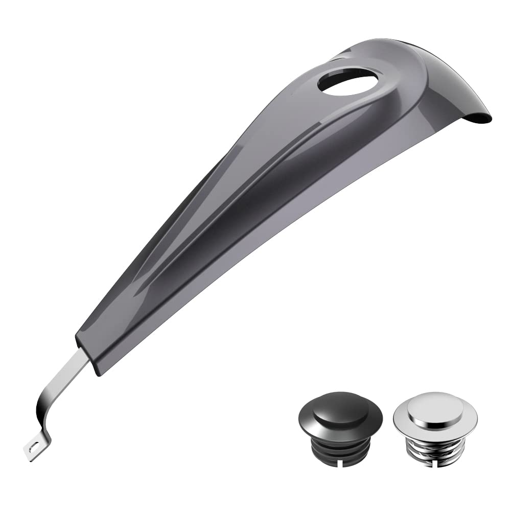 Smoke Gray & Chrome Low-Profile Fuel Tank Dash Console with Gas Cap - Compatible with 2008-2020 Harley Touring Street Glide Road Glide Motorcycles | Perfect for Custom Bike Upgrades & Long-Distance Riding Comfort