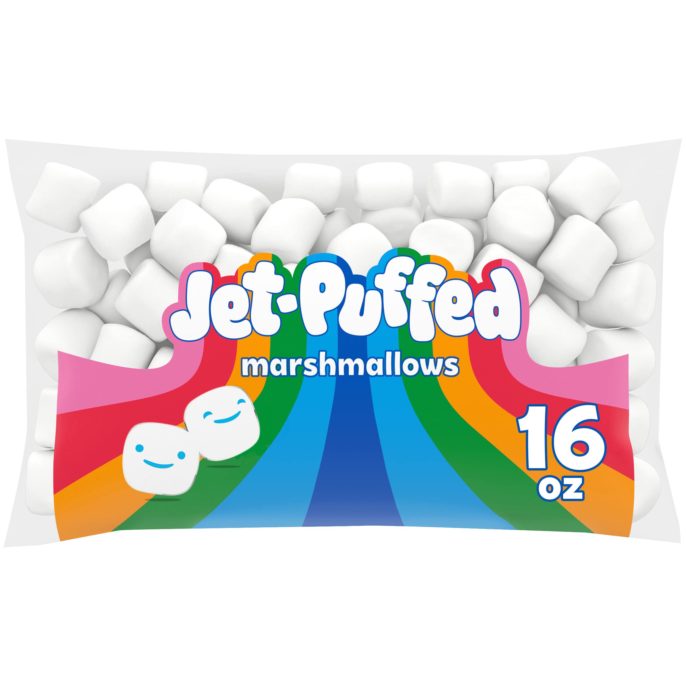 Jet-Puffed Marshmallows 1 lb Bag - Fluffy Marshmallow for Hot Chocolate, Campfire S'mores & Baking (Perfect for Desserts, Snacks & Family Gatherings)