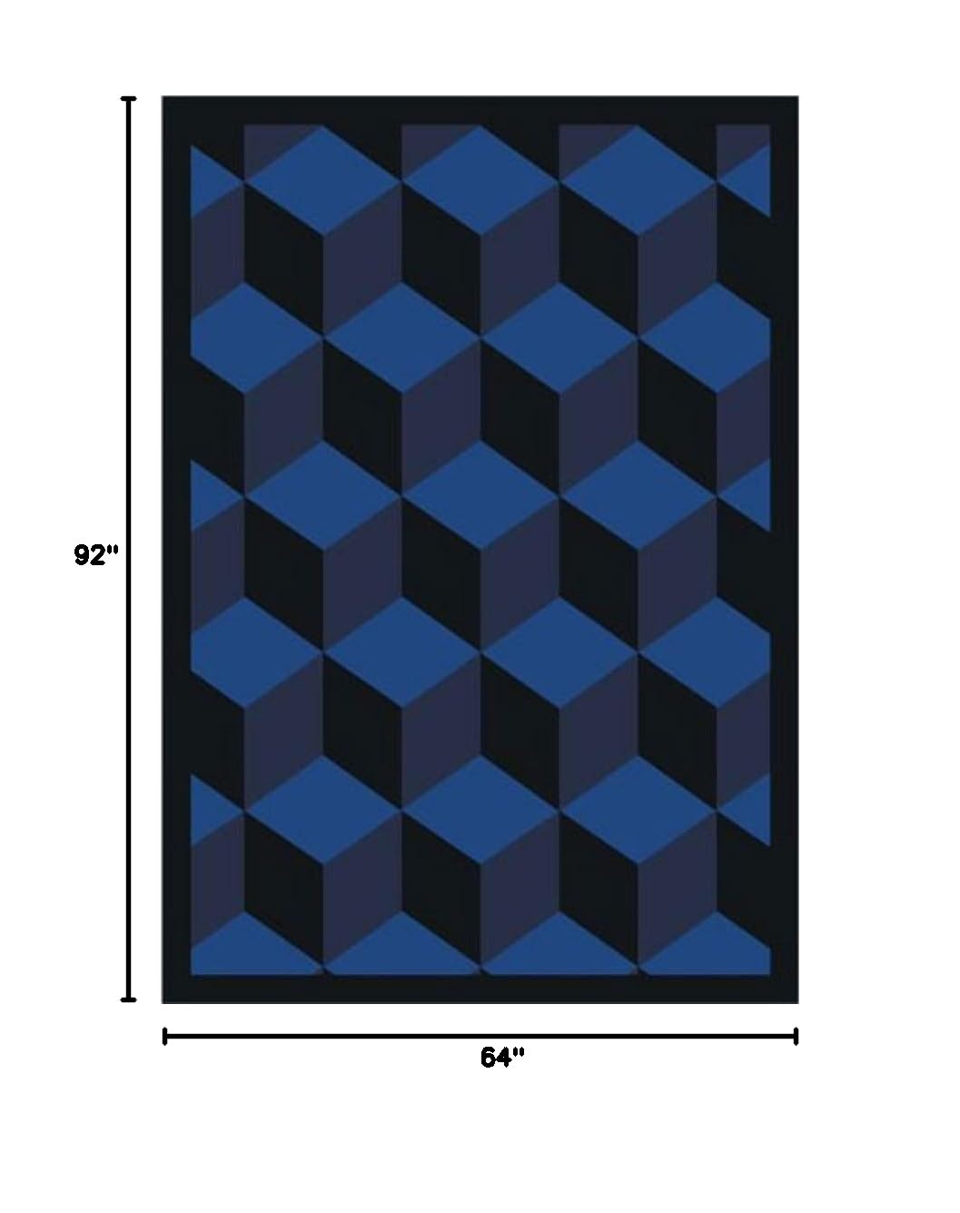 Joy Carpets Kaleidoscope Highrise Whimsical Area Rugs - Navy Blue Kids Room Rug, Playroom Carpet, Soft & Durable Non-Slip Rug for Nursery, Bedroom & Living Room Decor