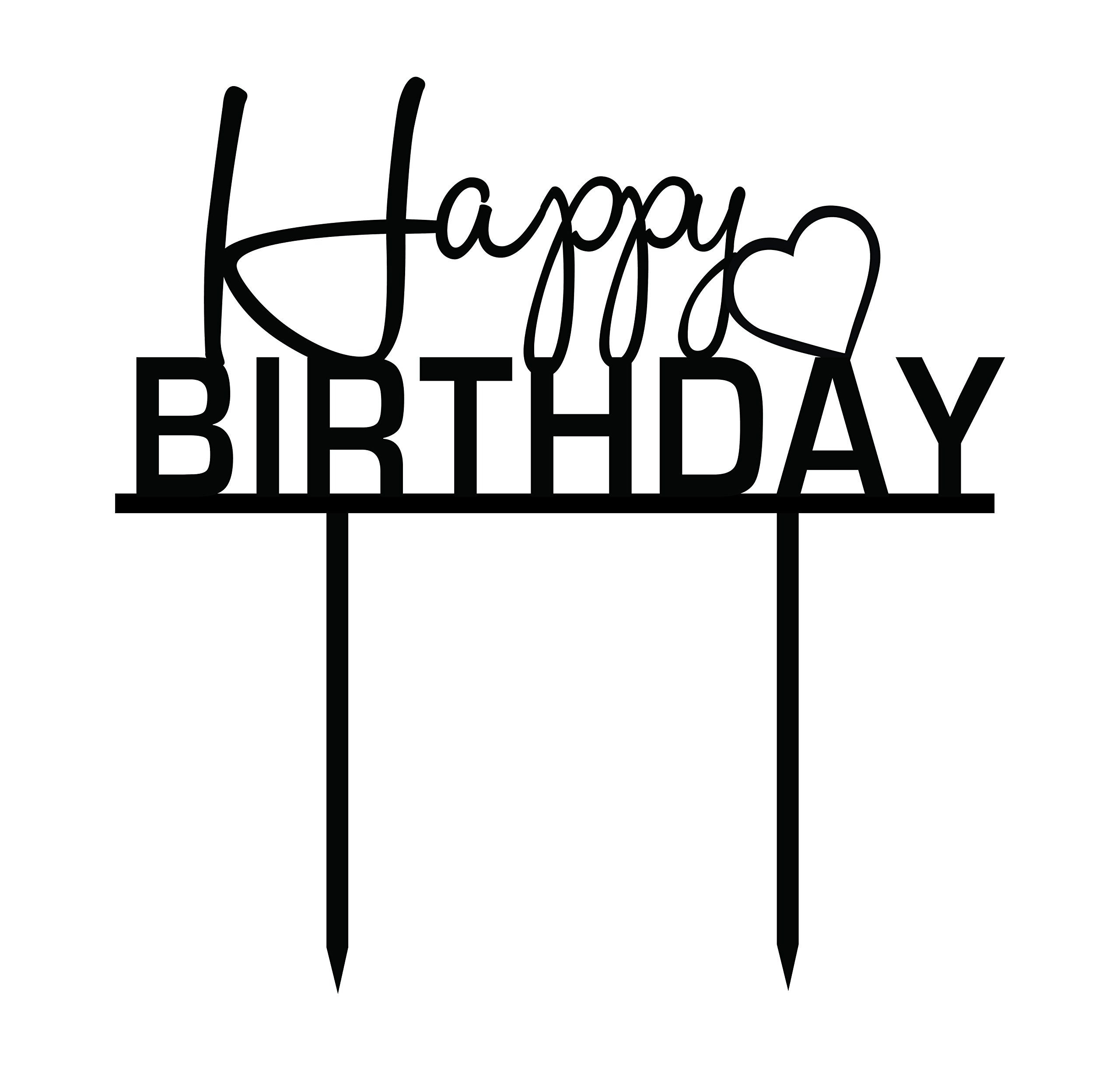 Personalized Happy Birthday Cake Topper - Shiny Black Custom Cake Decorations (6-7 Inches Wide) | Perfect for Birthday Parties, Wedding Cakes & Anniversary Celebrations