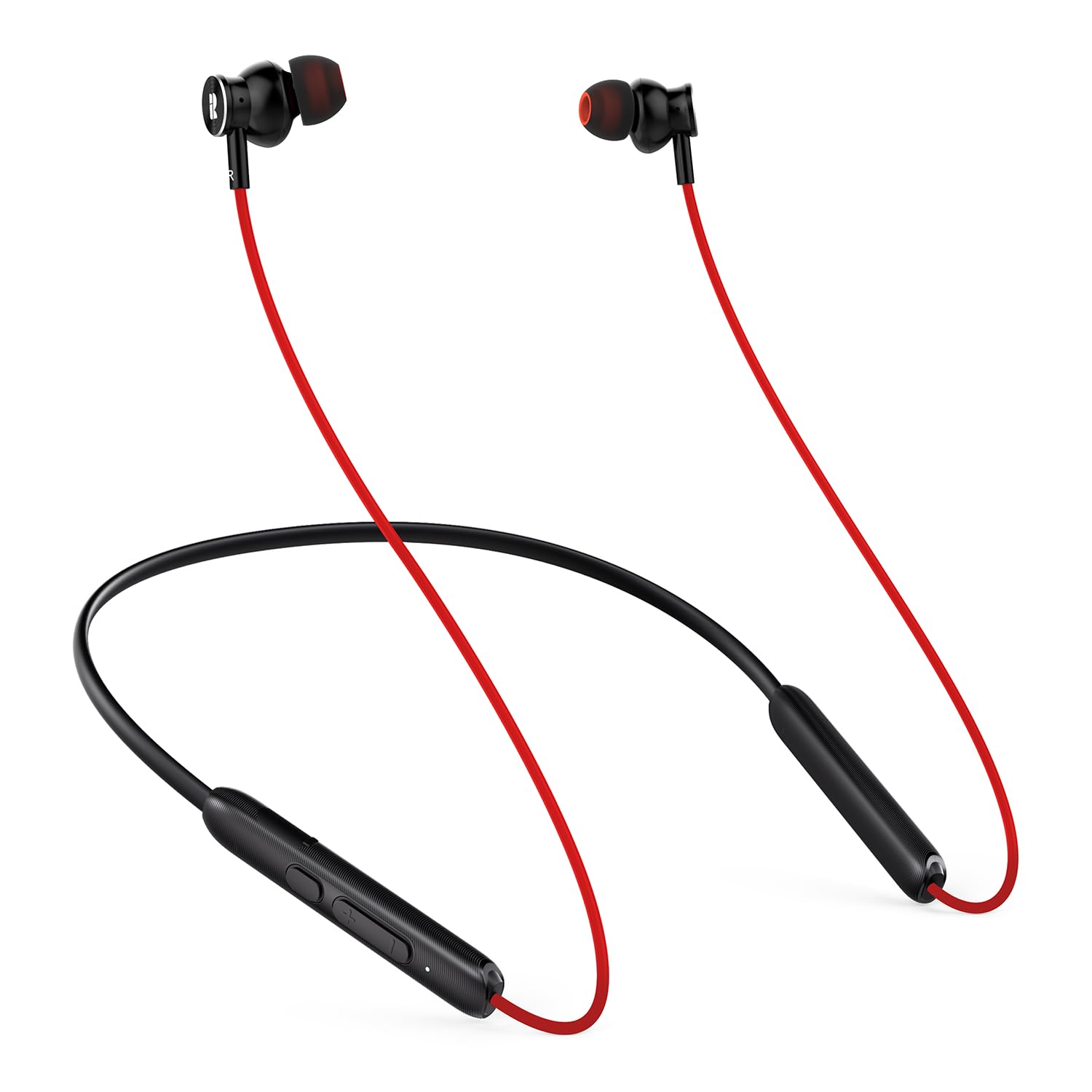 V5.2 Wireless Bluetooth Earbuds with Mic - 30Hrs Playtime, IPX7 Sweatproof, Deep Bass Magnetic Neckband Headphones for Phone Calls & Music | Perfect for Sports, Gym & Outdoor Activities (Red)