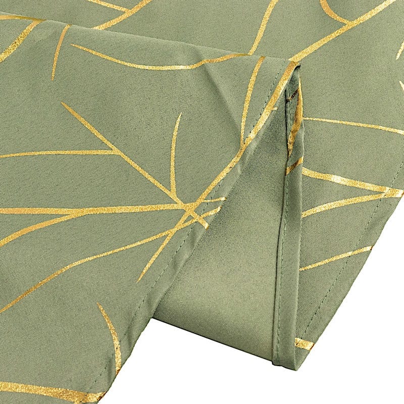 120 Polyester Round Tablecloth with Metallic Geometric Pattern - Elegant Dining Decor for Weddings, Parties & Home Events