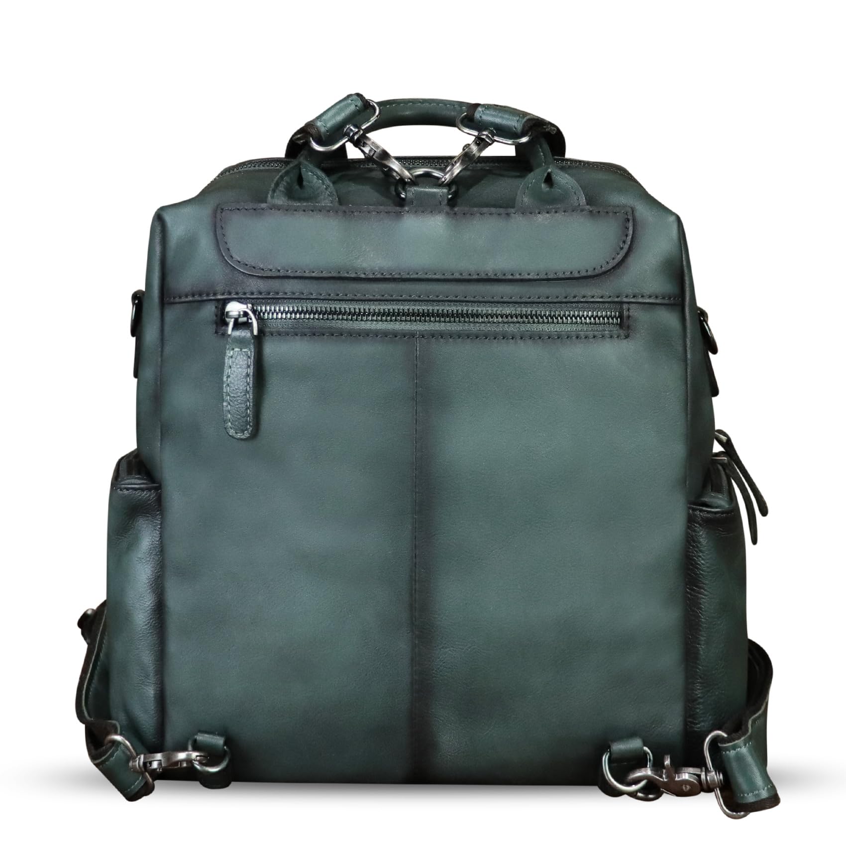 Handmade Genuine Leather Backpack for Women - Hand Painted Convertible Rucksack, Casual Daypack & Purse (Pattern 10) | Perfect for Work, Travel & Daily Commute