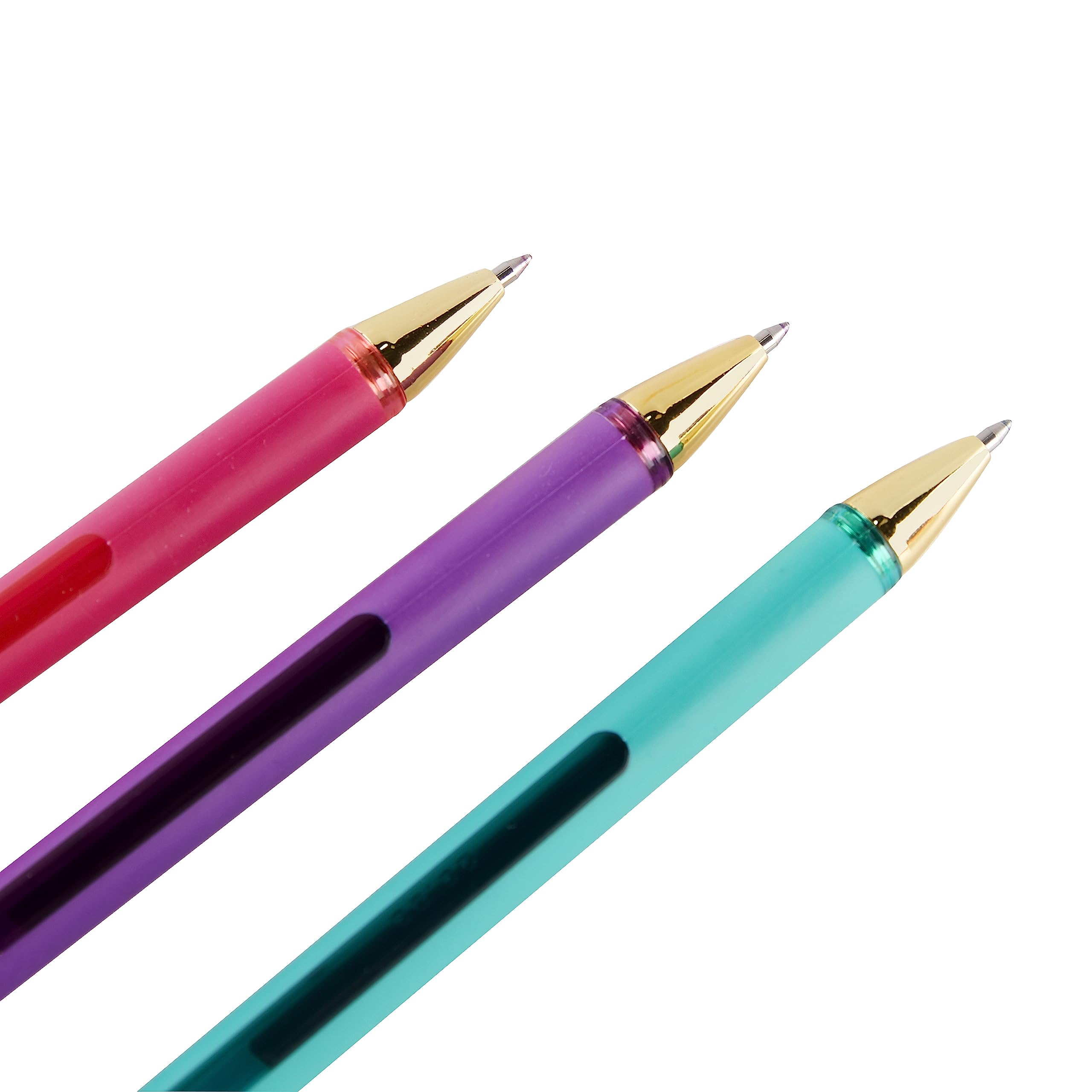 Erin Condren 6-Pack Vibrant Gel Pens - Gem Tones Collection (Red, Fuchsia, Orange, Purple, Aquamarine, Black) - Smooth Writing & Coloring Pens for Journals, Planners, Bullet Notebooks, Adult Coloring Books & Creative Projects