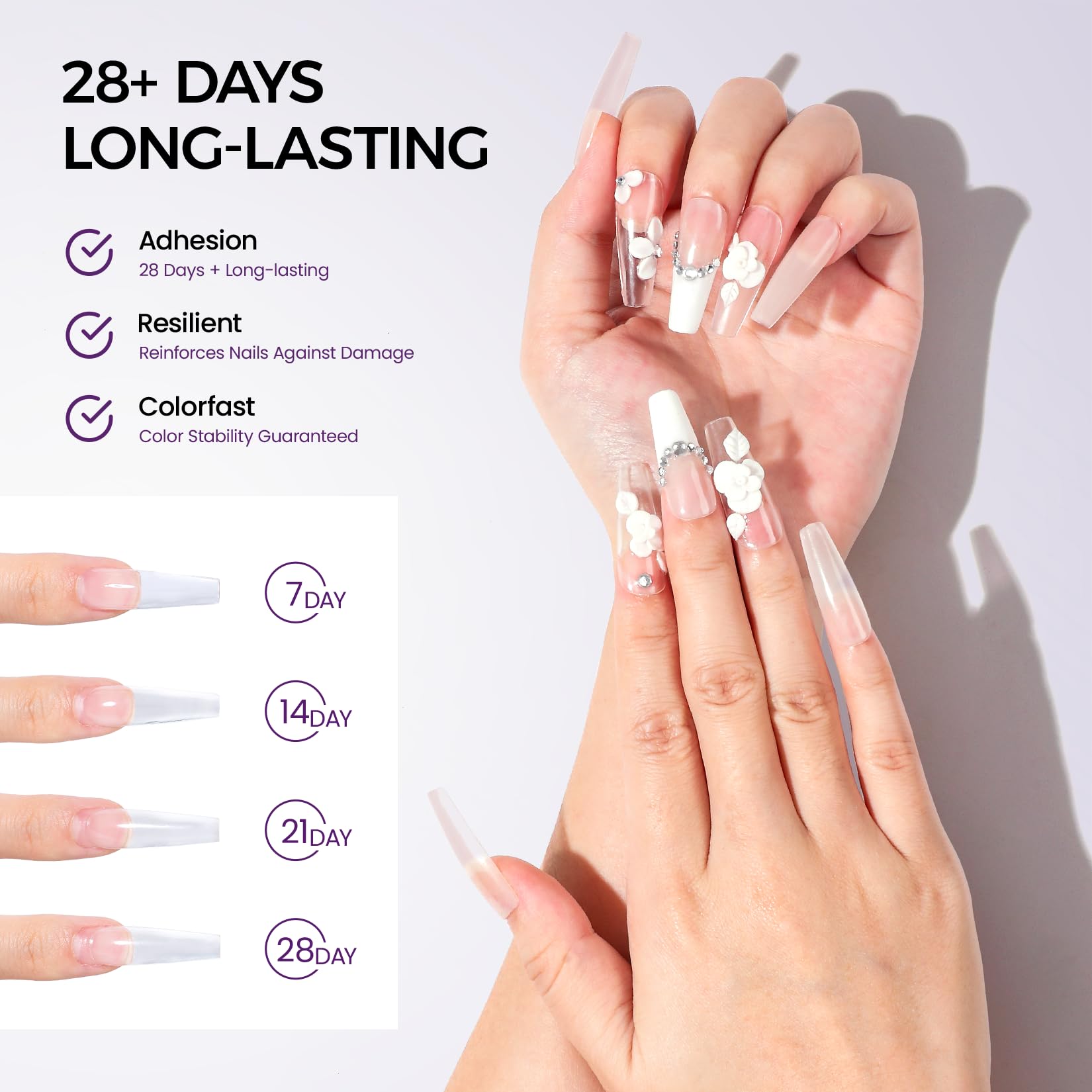 Professional Acrylic Nail Kit for Beginners - 30g Clear Acrylic Powder & 75ml Liquid Set with Nail Brush & Forms - DIY Salon Nail Extension Kit for Home Manicure & Nail Art - Perfect for Parties, Weddings & Special Occasions