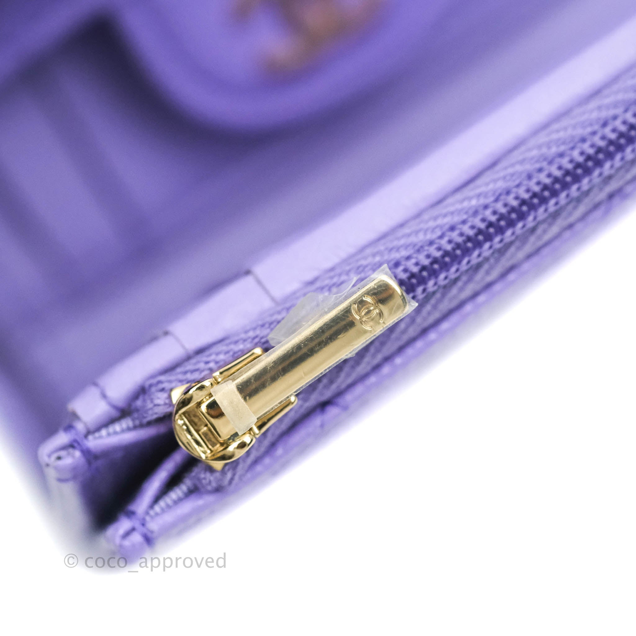 Chanel Classic Flap Wallet in Purple Caviar Leather with Gold Hardware - Luxury Designer Wallet for Women | Perfect for Everyday Use, Special Occasions & Gift Giving