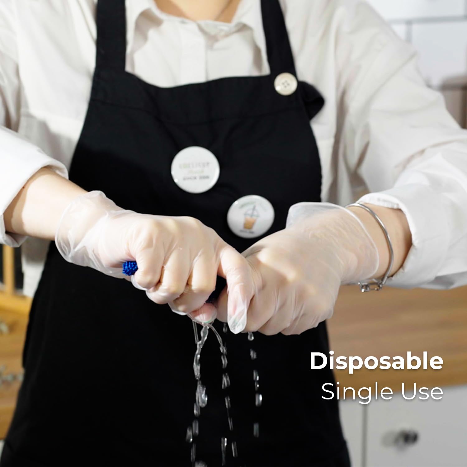 Powder-Free Blue & Black Synthetic Vinyl Gloves - Box of 1000 (Food Handling, Medical Exam, Cleaning & Industrial Use)