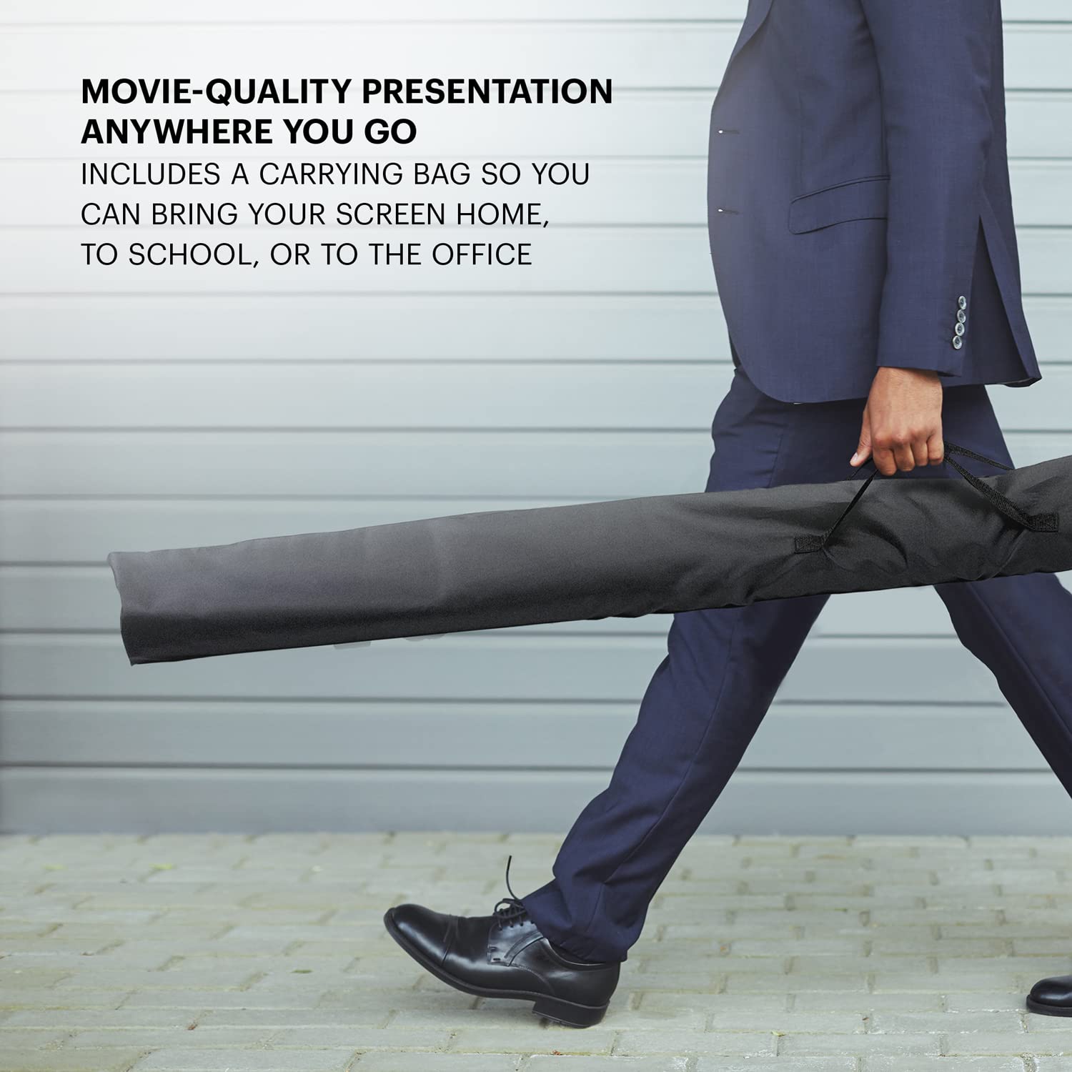 KODAK 60 Inch Pull Down Projector Screen with Stand - Adjustable Tripod, White Matte Fabric for Indoor & Outdoor Movies - Lightweight Portable Projection Screen with Carry Case - Perfect for Home Theater, Backyard Movie Nights and Classroom Presentations