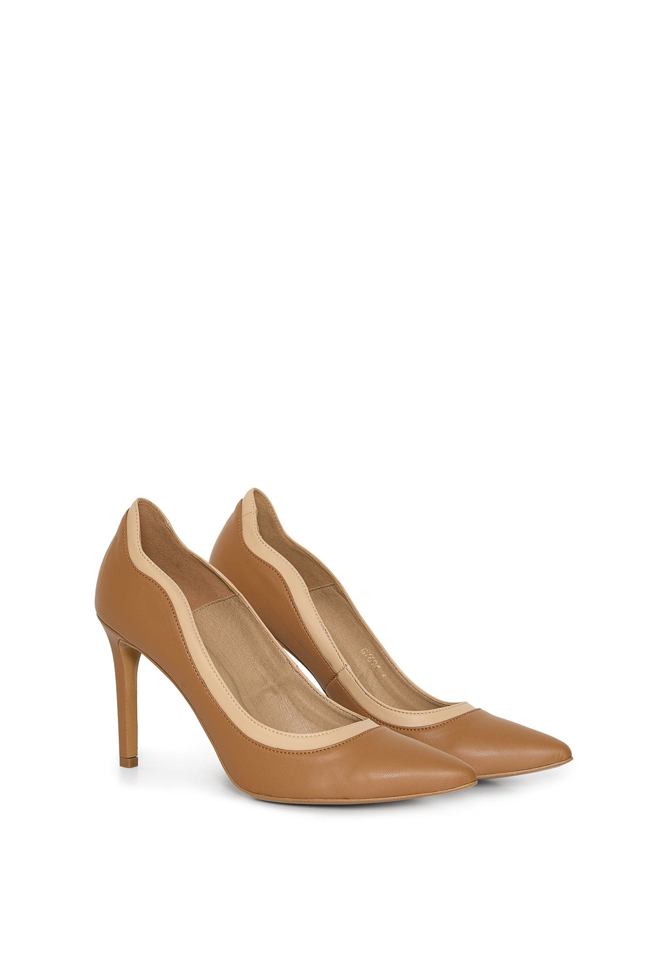 Vegan Mushroom Leather Heels for Women - Ivo 2 Comfortable Block Heels in Caramel & Almond | Perfect for Office, Party & Special Occasions