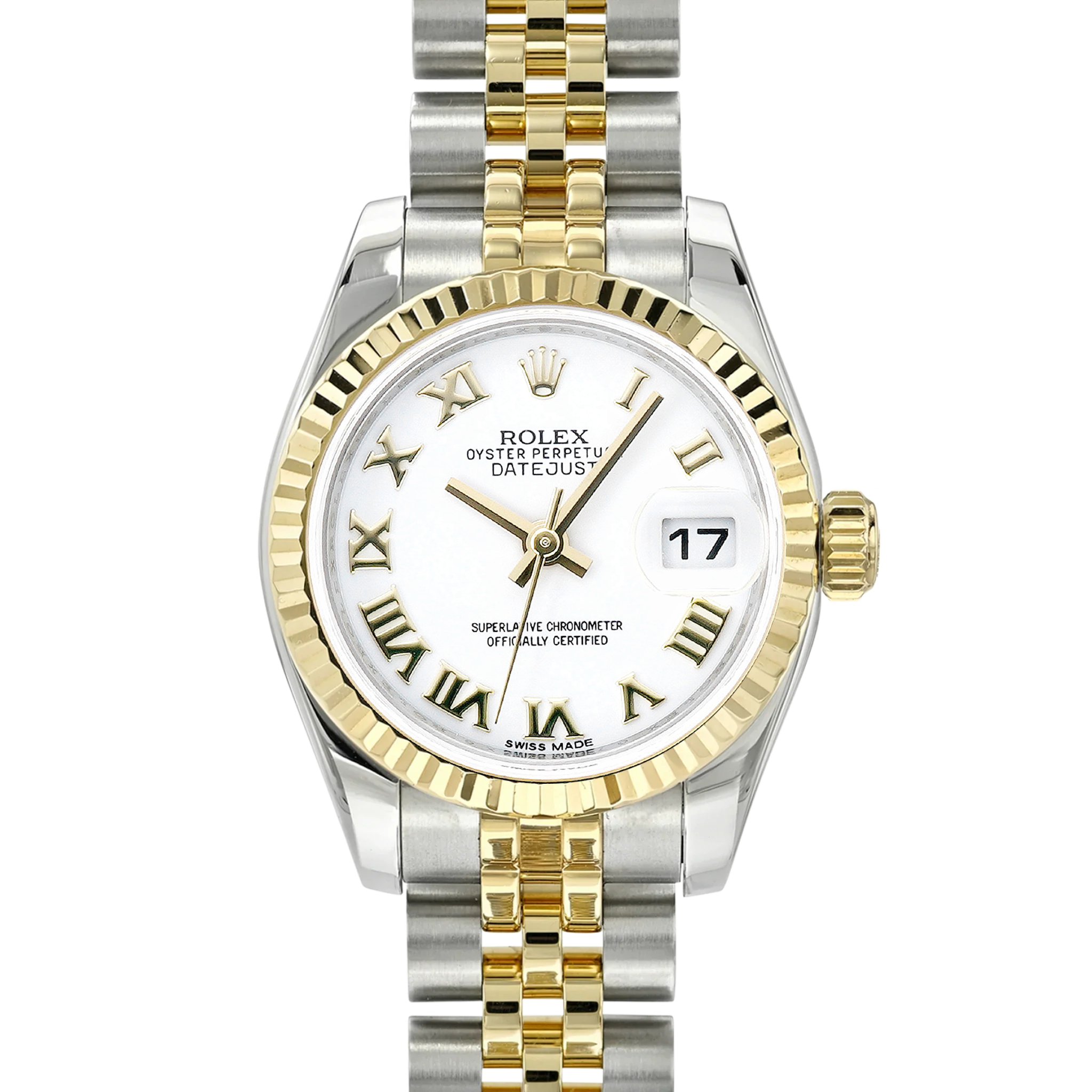 Authentic Rolex Datejust 179173 Women's Watch - White Roman Dial & Jubilee Bracelet | Luxury Timepiece for Business & Formal Occasions