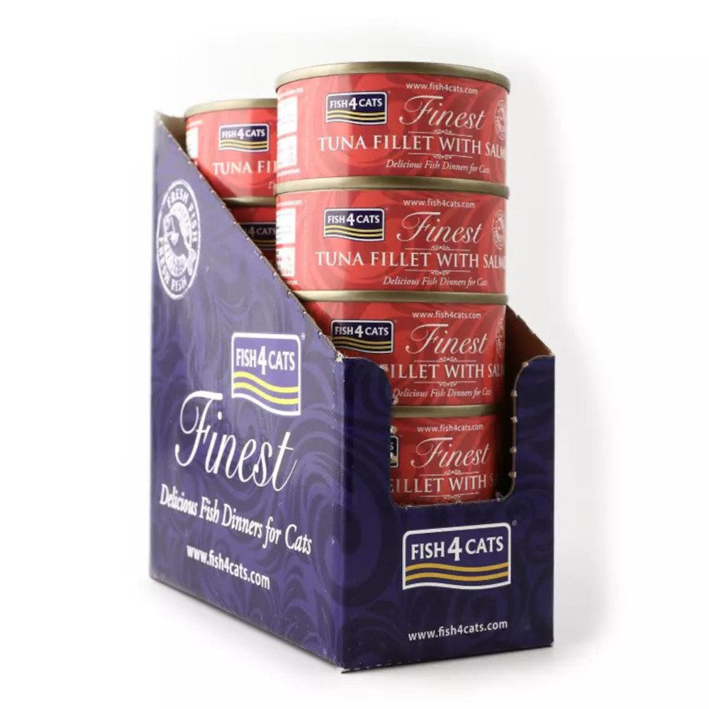 Premium Tuna & Salmon Cat Food - Grain-Free Wet Canned Cat Food for Adult & Senior Cats - High Protein, Natural Ingredients - Perfect for Picky Eaters & Healthy Digestion - Ideal for Mealtime, Travel & Emergency Kits