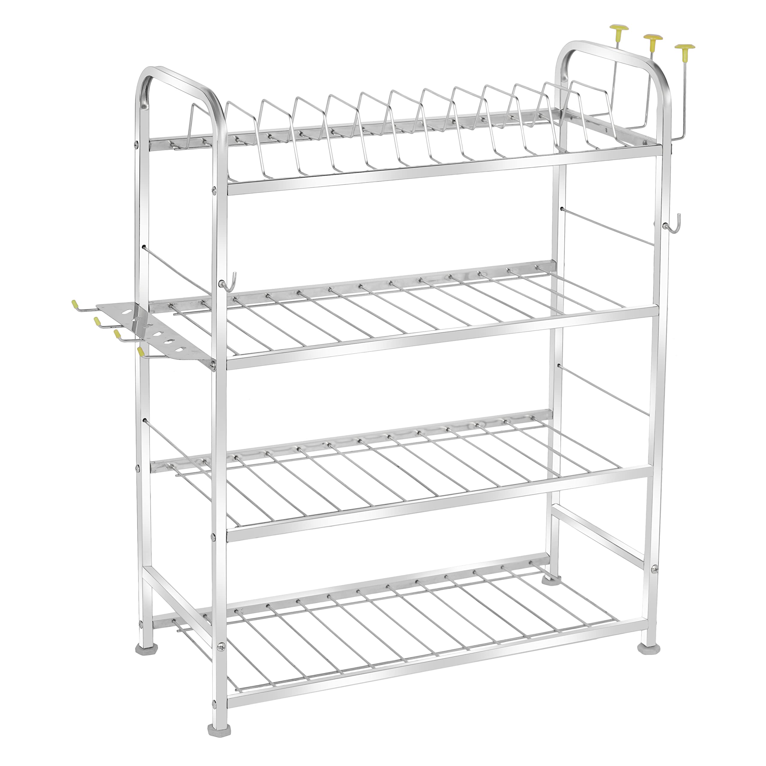 Stainless Steel Wall Mount Kitchen Utensil Rack & Dish Organizer with Plate Holder | Space-Saving 31
