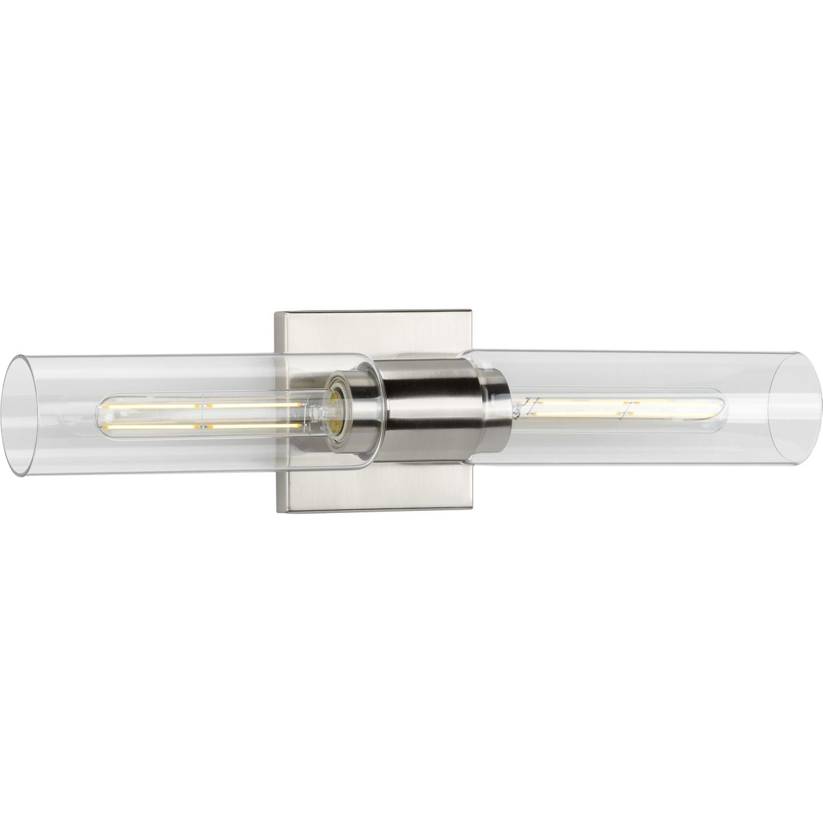 Clarion Collection 2-Light Clear Glass Bathroom Vanity Wall Sconce - Perfect for Bathroom, Powder Room, and Dressing Area Lighting