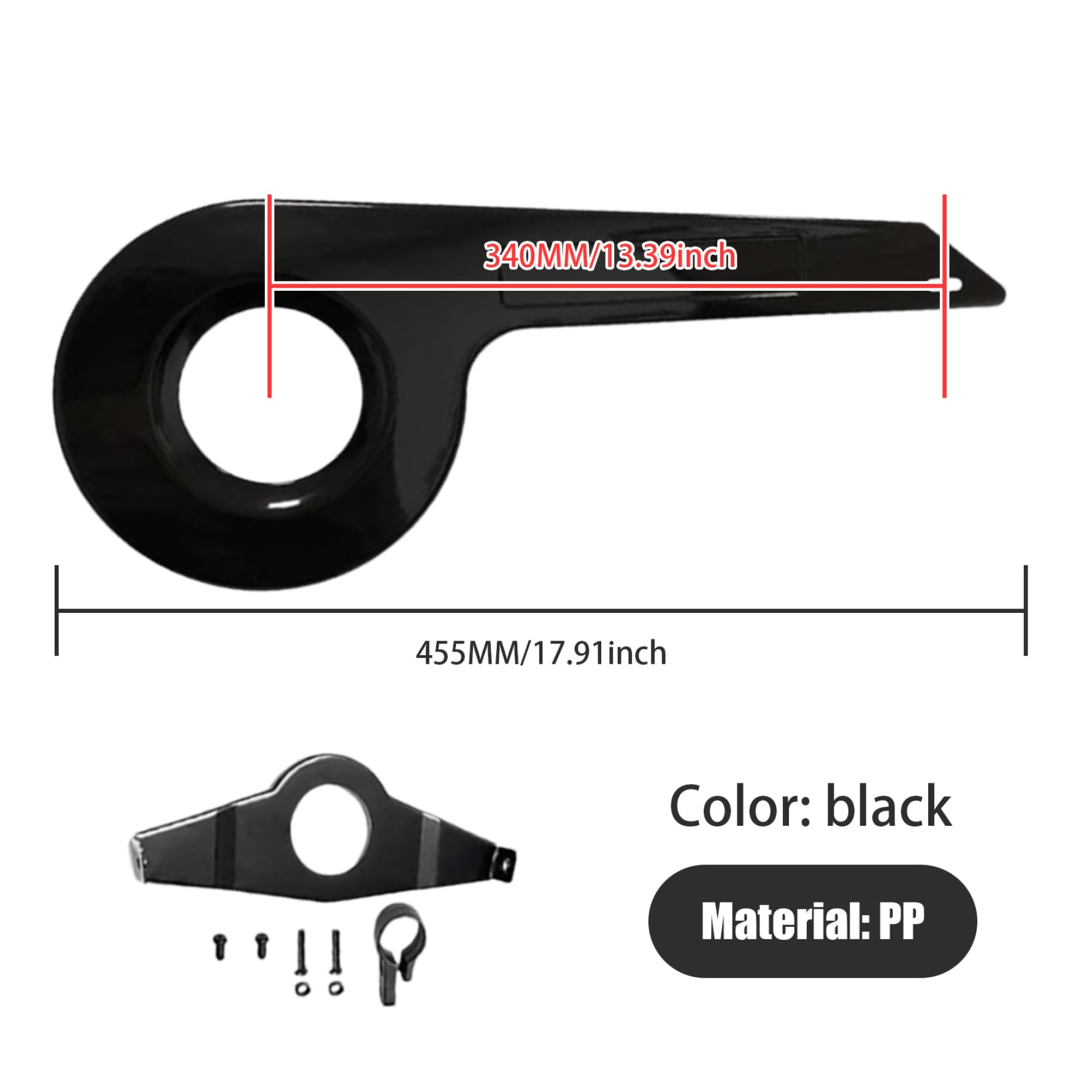 Universal Bike Chain Guard Cover - Fits 32-36 Teeth Sprockets, Durable Chainring Protector for Mountain/Road/Kids Bikes (Black) | Prevent Dirt & Protect Clothing During Commuting, Trail Riding & Family Cycling