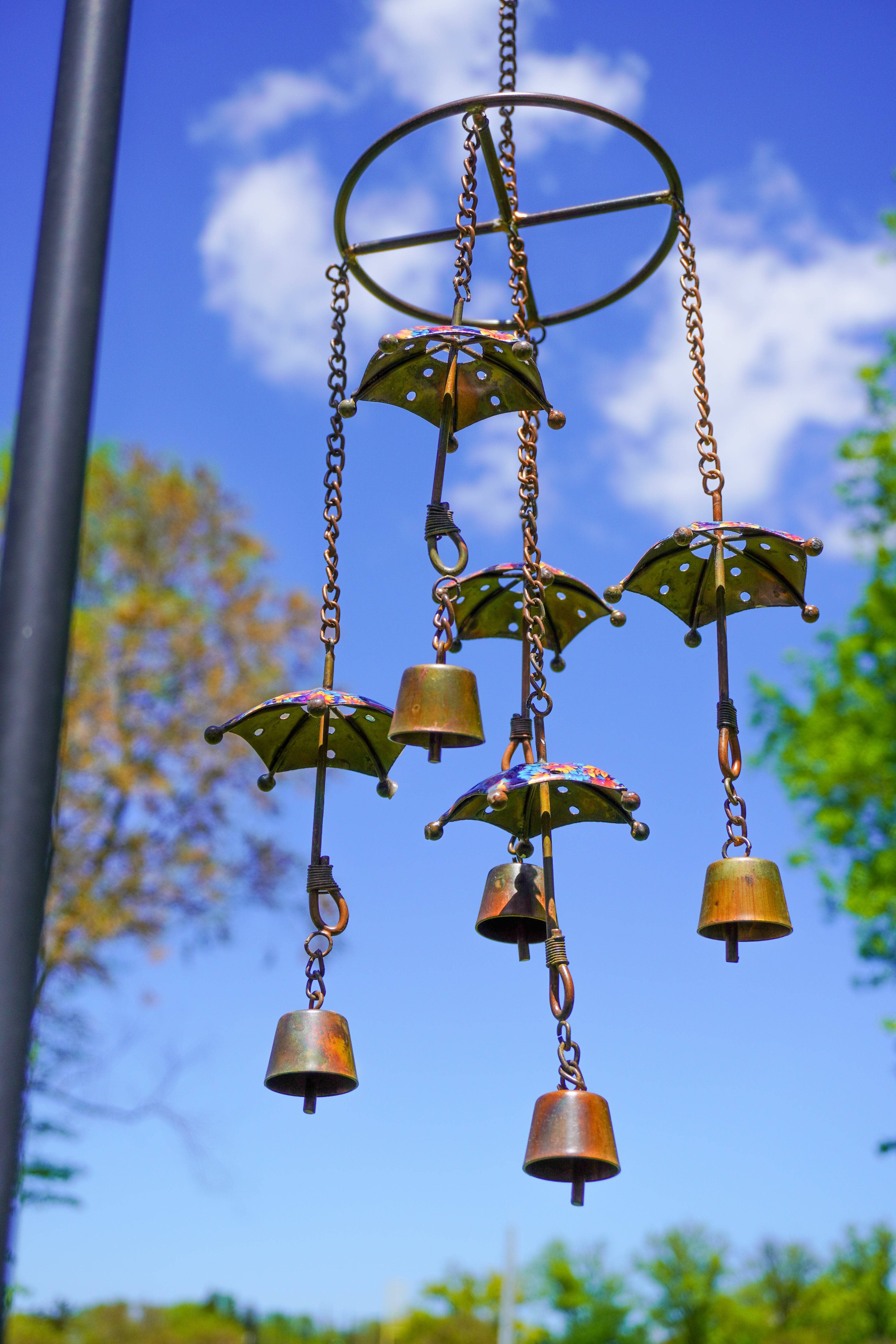 Floral Umbrella Hanging Mobile - Handmade Nursery Decor for Baby Girls Room, Boho Chic Ceiling Ornament, Wind Chime for Bedroom & Living Room - Perfect for Baby Showers, Birthdays & Home Decor