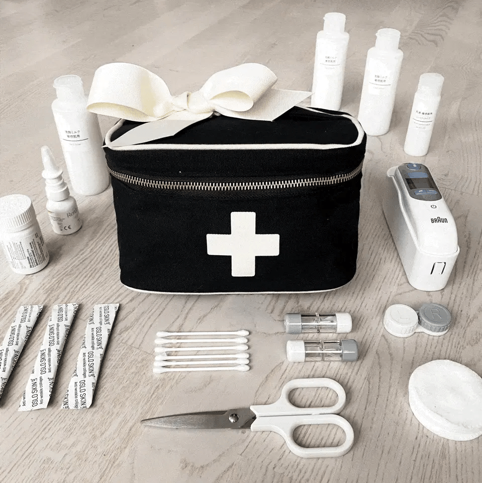 Portable First Aid Kit Storage Box with Medicine Organizer - Compact & Durable Black Case for Home, Car, Travel Emergency Medical Supplies