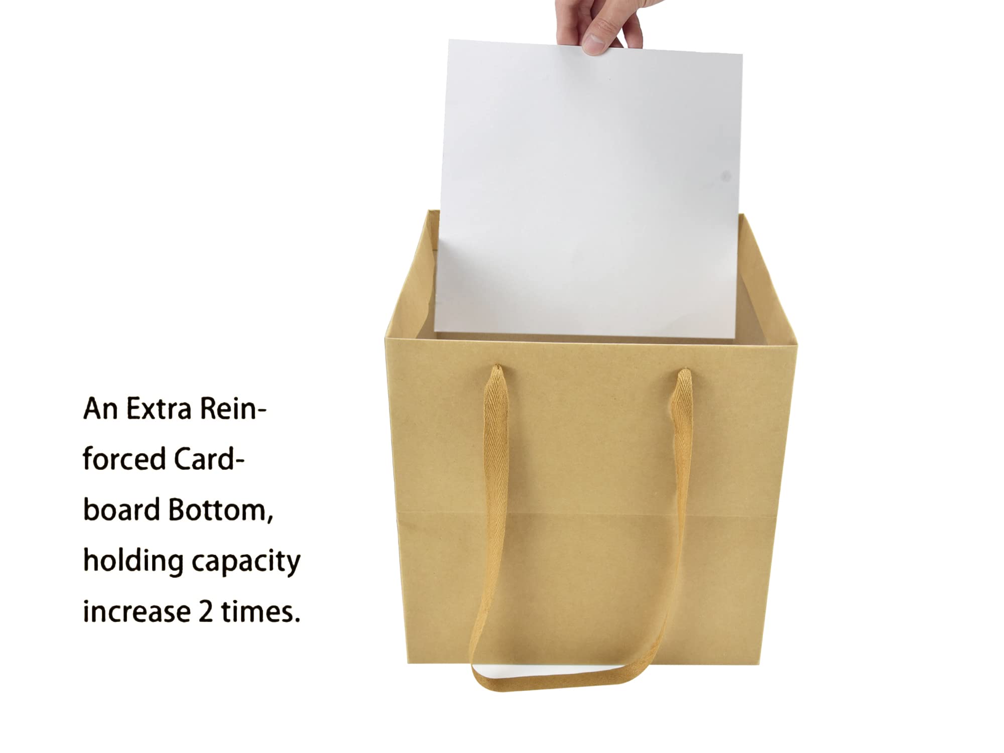 HUAPRINT 12 Pack Large Kraft Brown Paper Gift Bags 12x12x12 Inch - Eco-Friendly Square Wedding, Party Favor, Birthday Goodie Bags for Retail, Candy, Cookies & Takeout - Perfect for Craft Stores, Events & Sustainable Packaging
